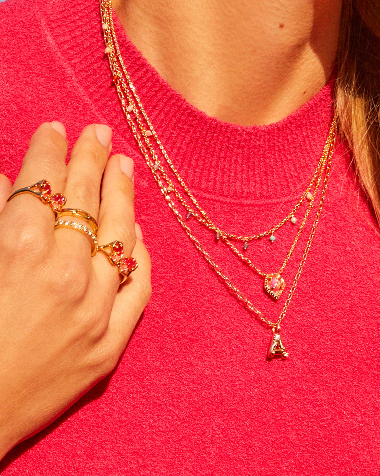 Mae Gold Butterfly Cocktail Ring in Azalea Pink Mix