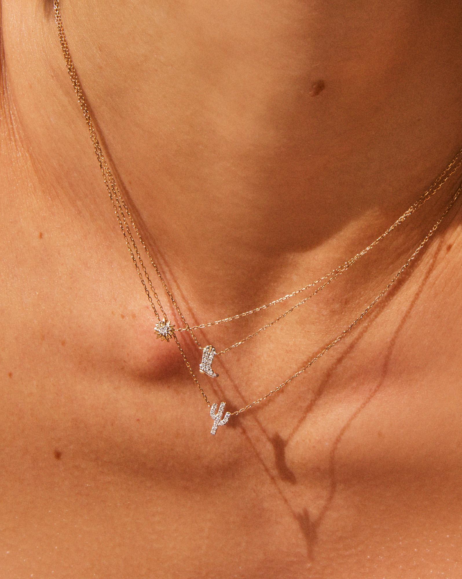 Tiny Cactus Pendant Necklace