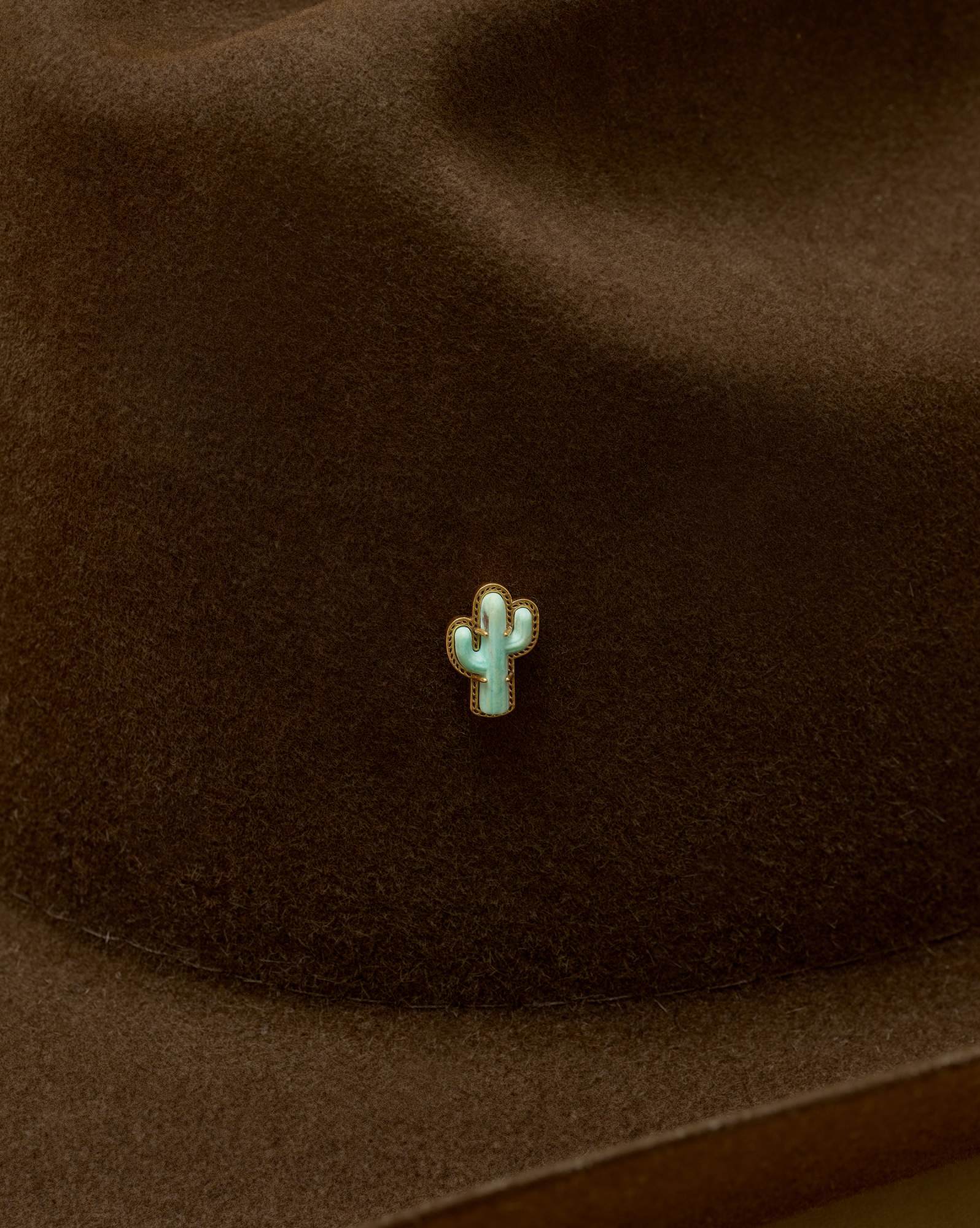 Tiny Cactus Vintage Gold Hat Pin