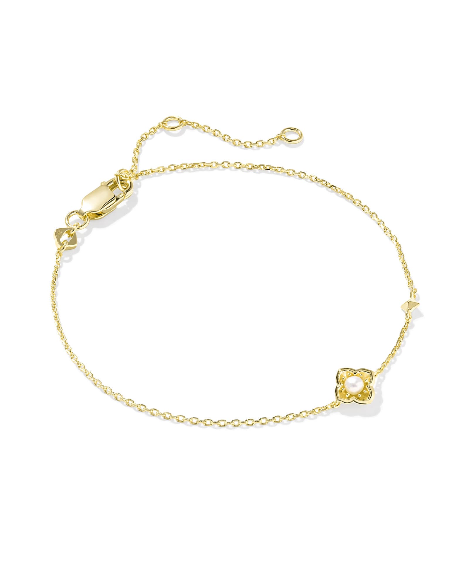 Dira 18k Gold Vermeil Pearl Delicate Chain Bracelet