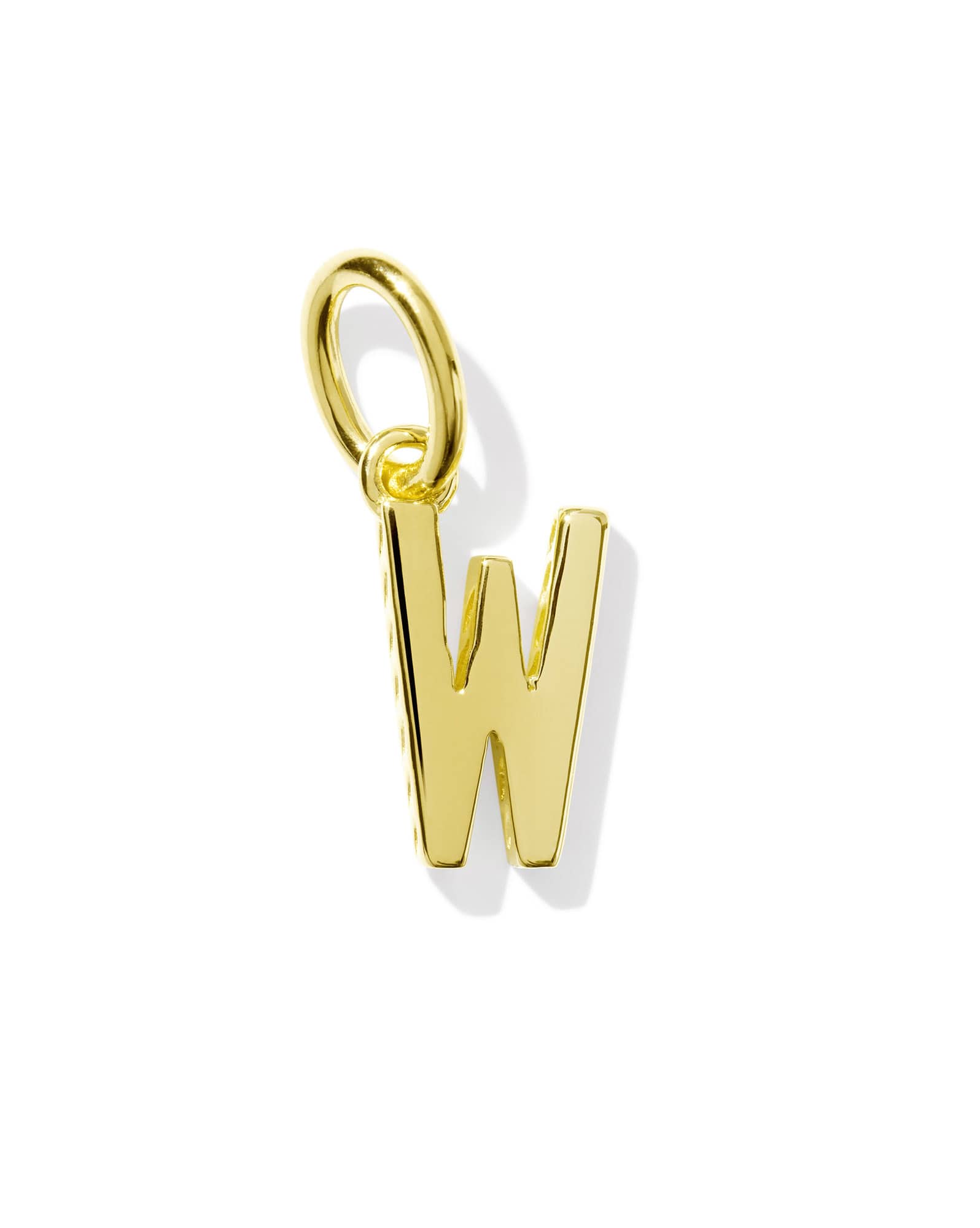 Metal Letter W 18k Gold Vermeil Charm