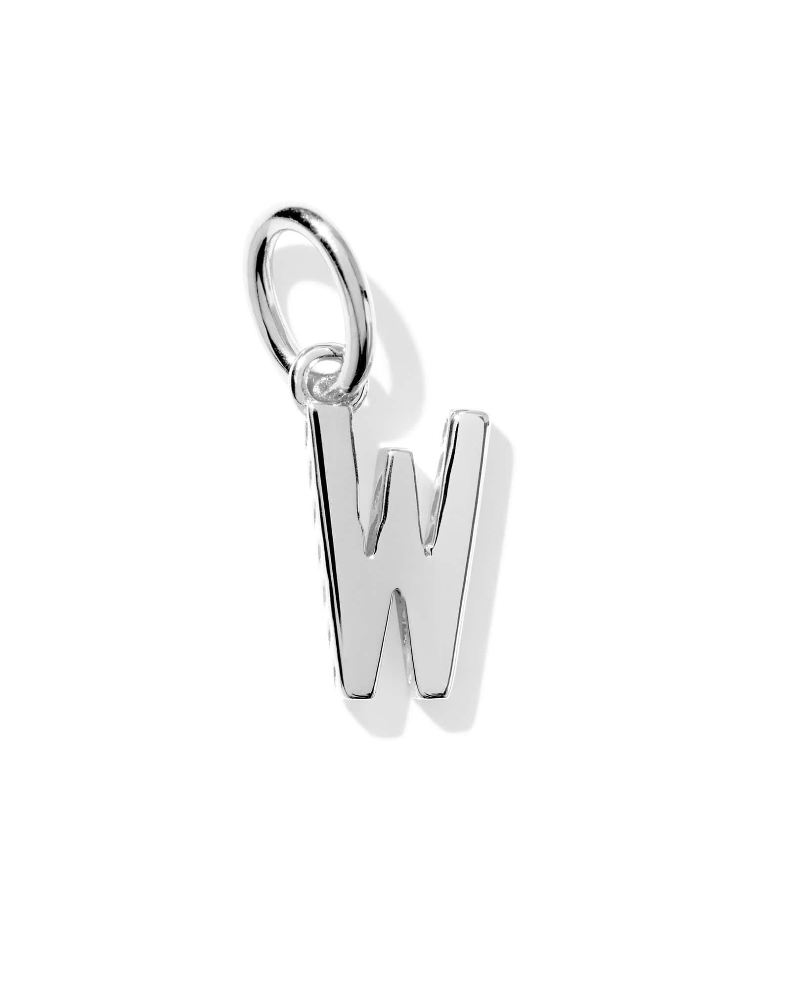 Metal Letter W Sterling Silver Charm