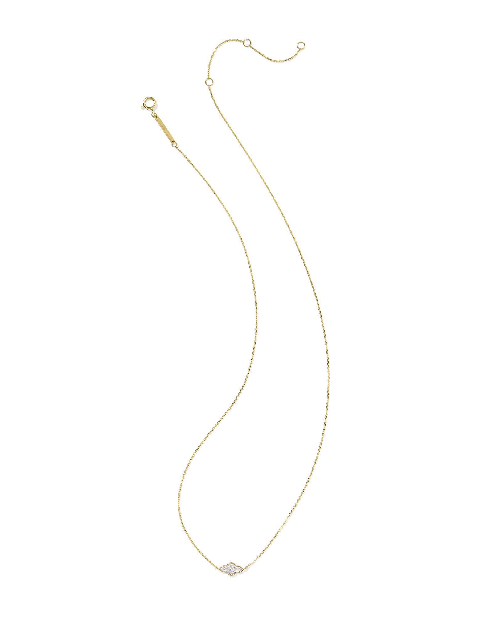 Abbie 14k Yellow Gold Pave Pendant Necklace