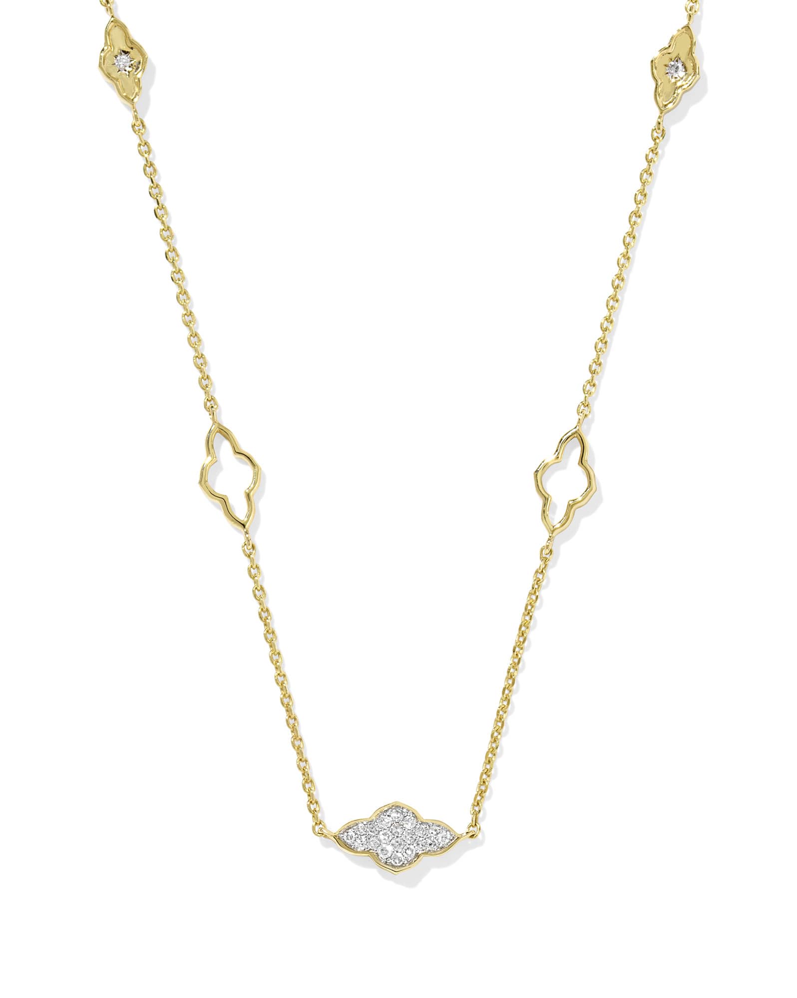 Abbie 14k Yellow Gold Pave Strand Necklace