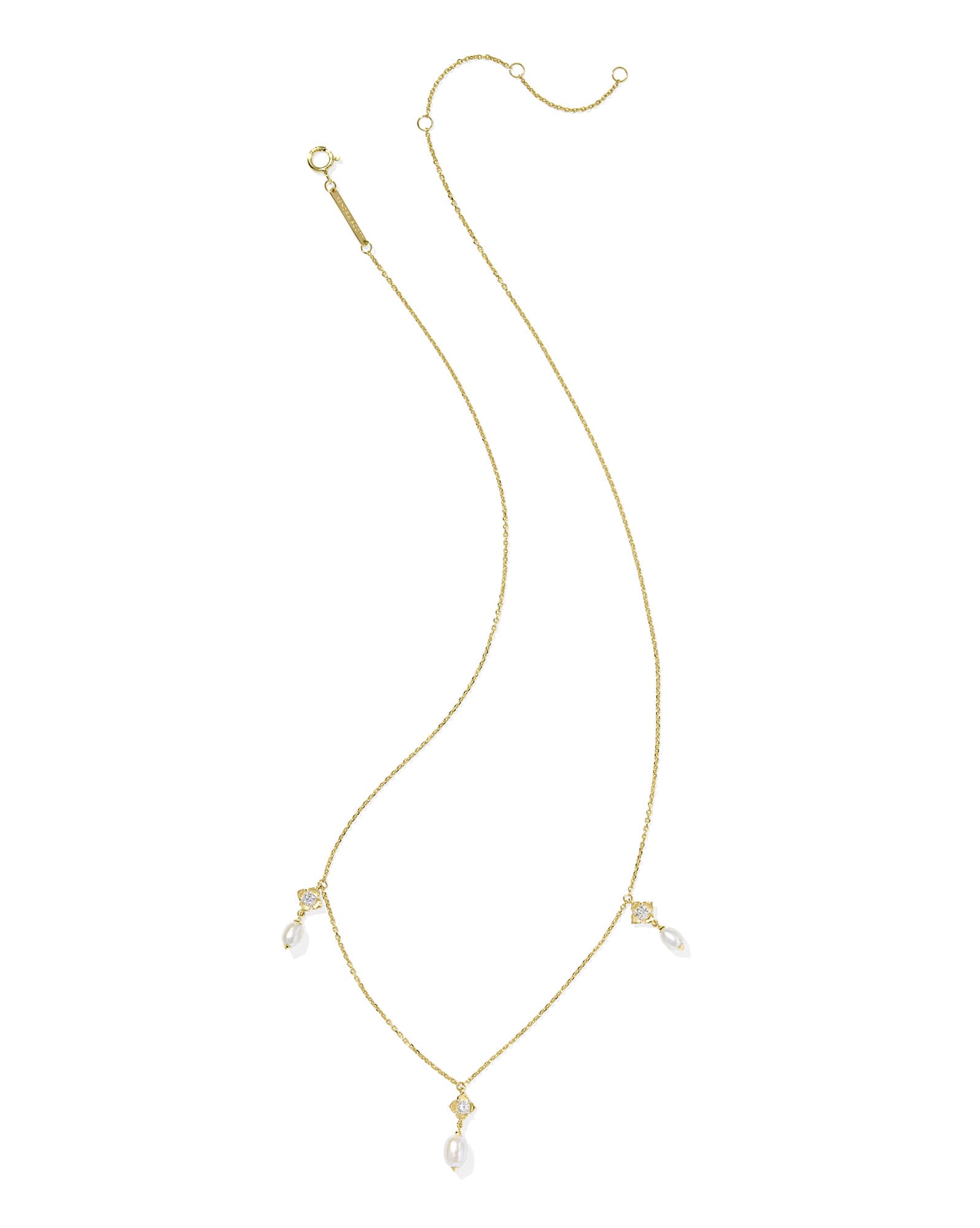 0.21 ct Lab Grown Diamond Dira 14k Yellow Gold Pearl Strand Necklace