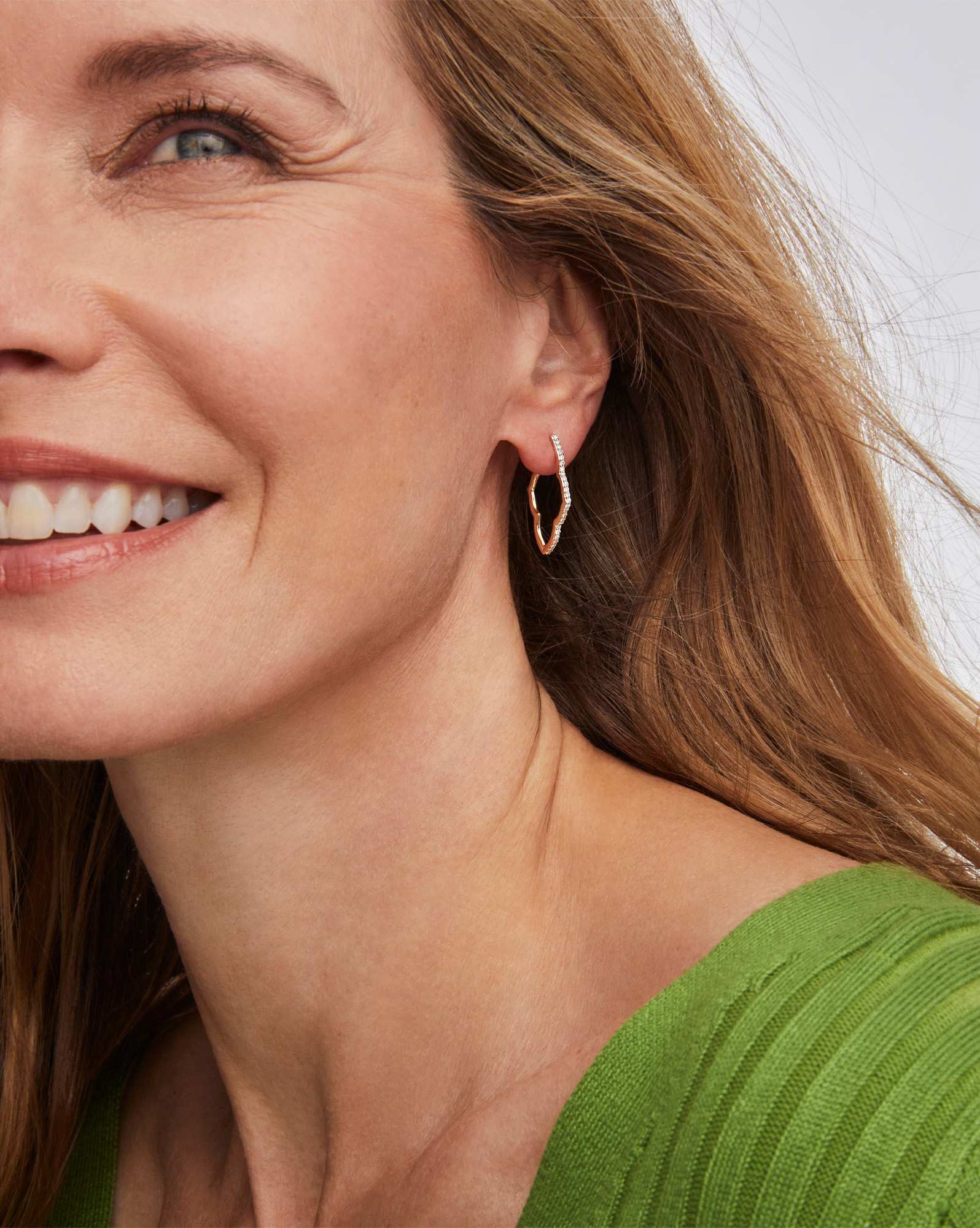 0.24 ct Abbie 14k Yellow Gold Pave Hoop Earrings