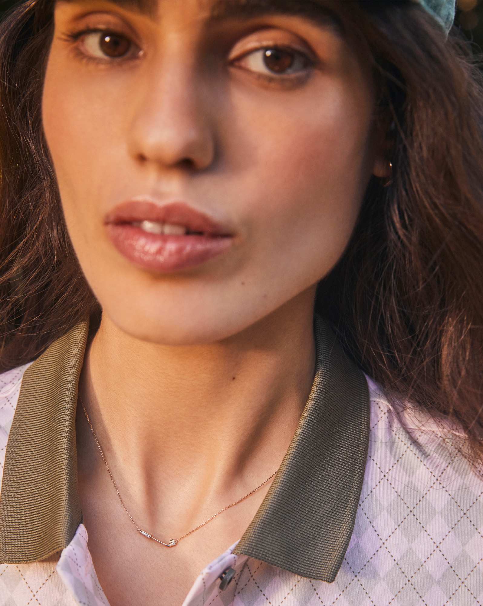 Diamond Accent Golf Club 14k Yellow Gold Necklace