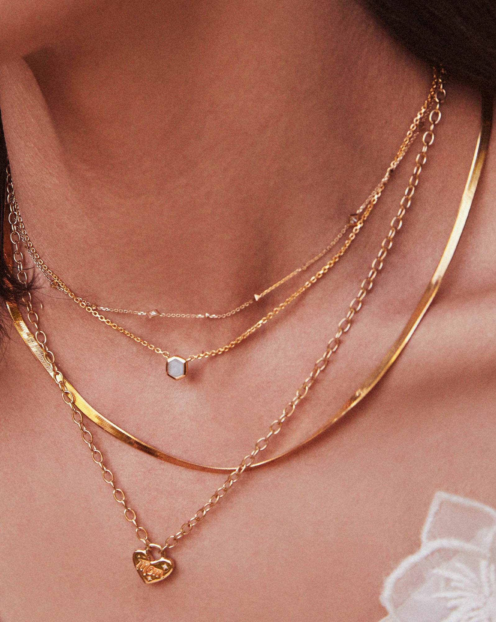 Mom Heart Padlock Pendant Necklace