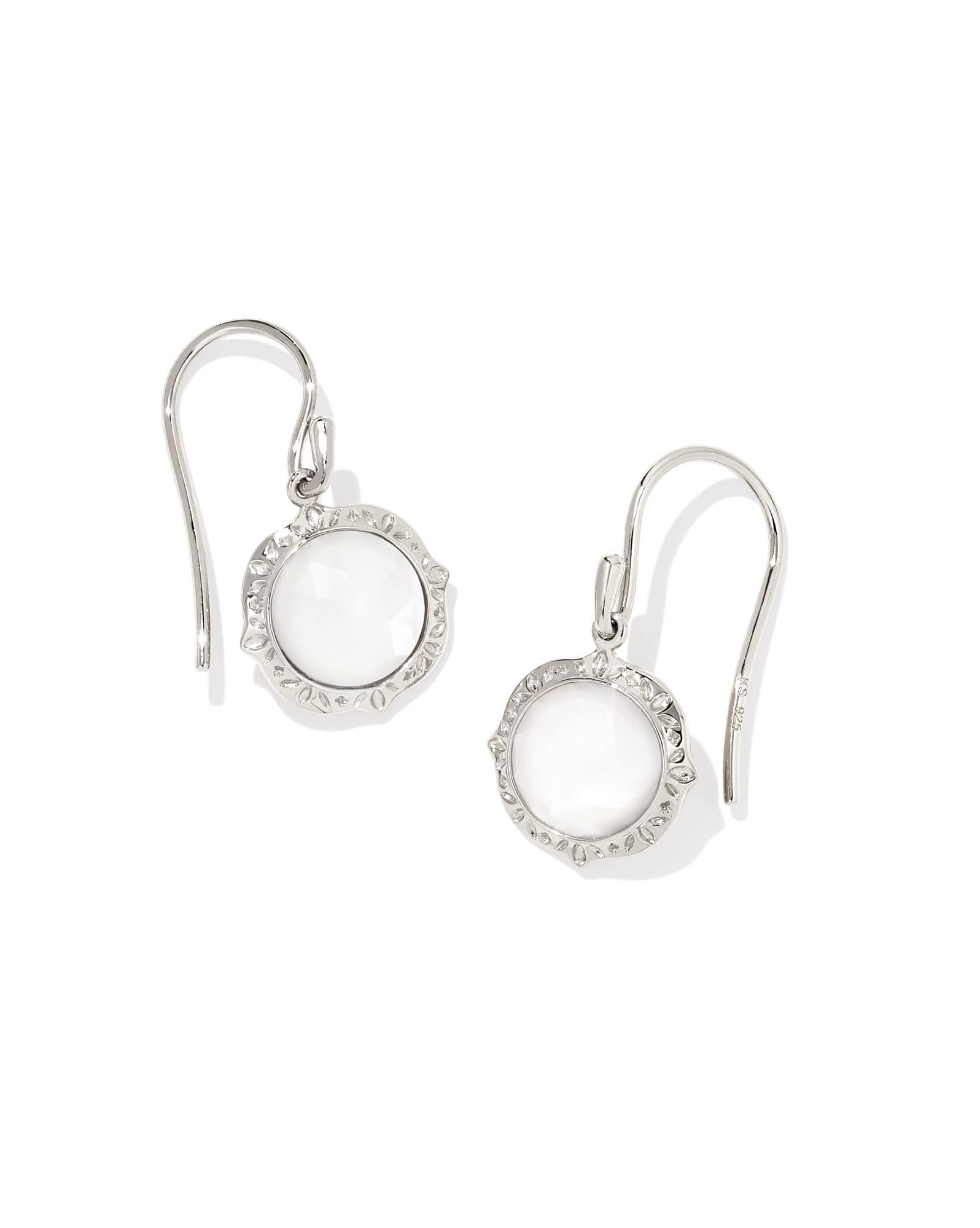 Sage Sterling Silver Drop Earrings in Ivory Mother-of-Pearl