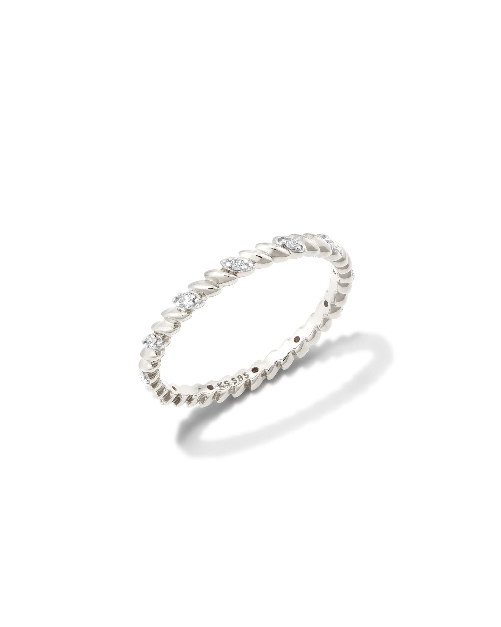 0.11 ct Tyler 14k White Gold Band Ring in White Diamond