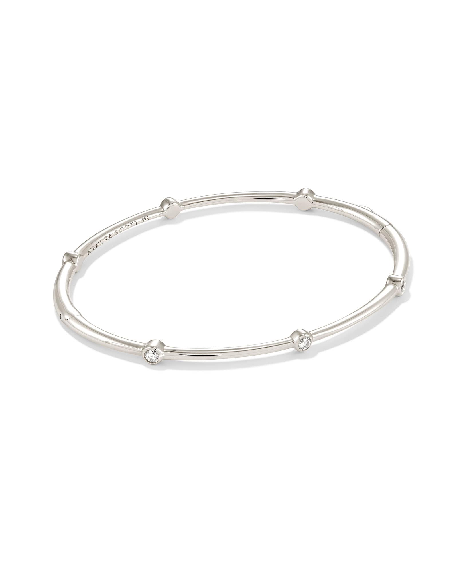 0.36 ct Audrey 14k White Gold Bangle Bracelet in White Diamonds