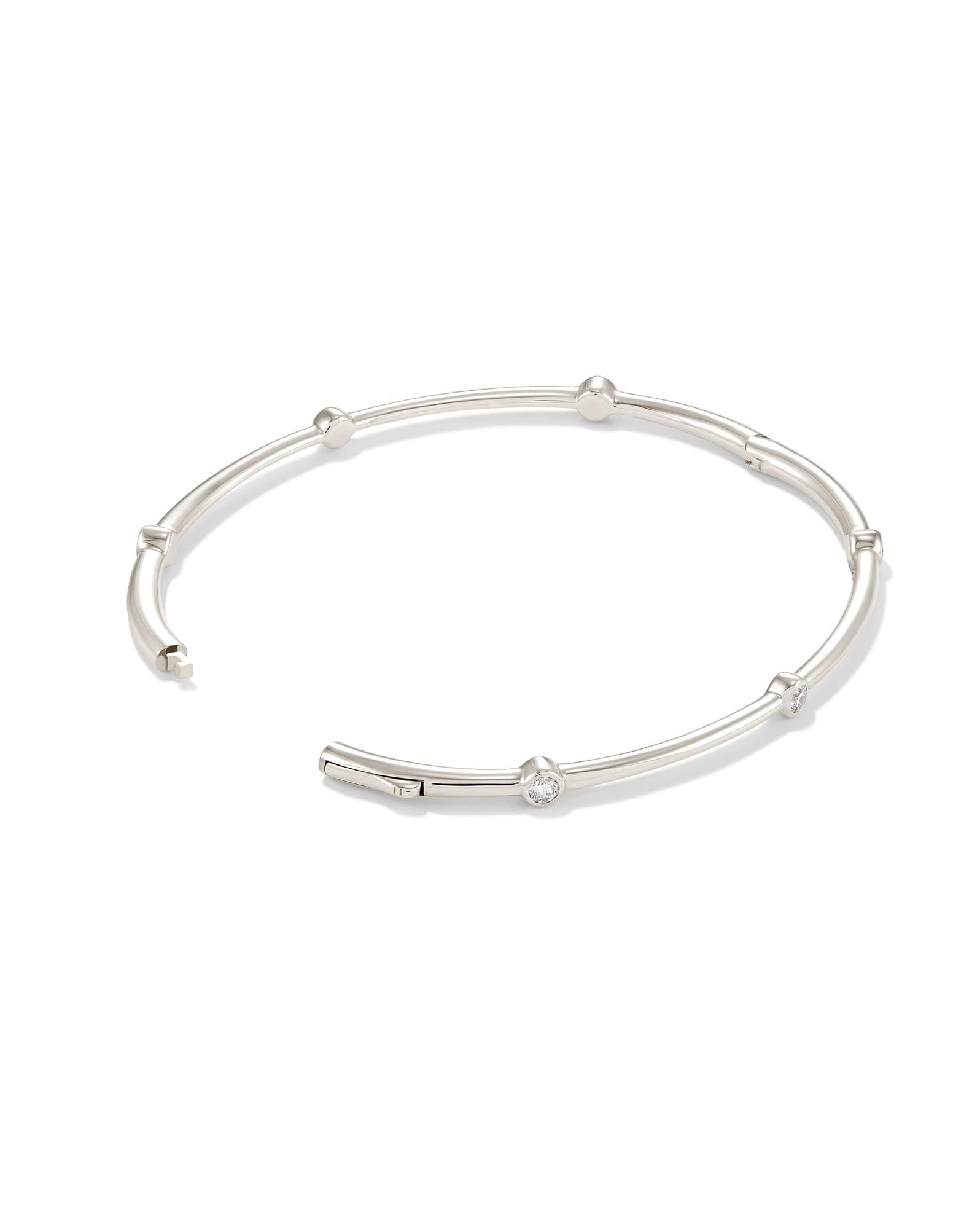 0.36 ct Audrey 14k White Gold Bangle Bracelet in White Diamonds
