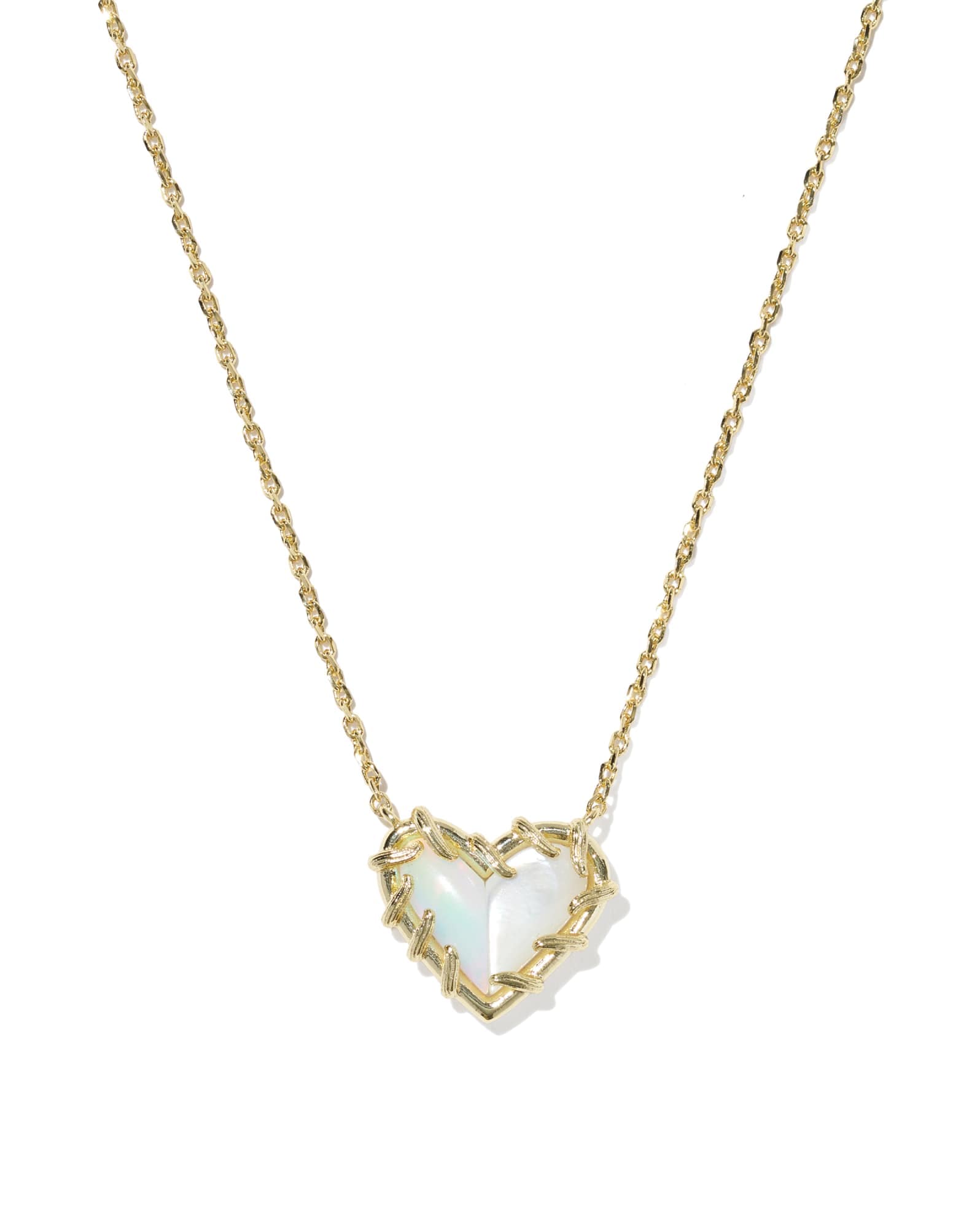 Dolly Parton x Kendra Scott Patchwork Ari Heart Gold Short Pendant Necklace