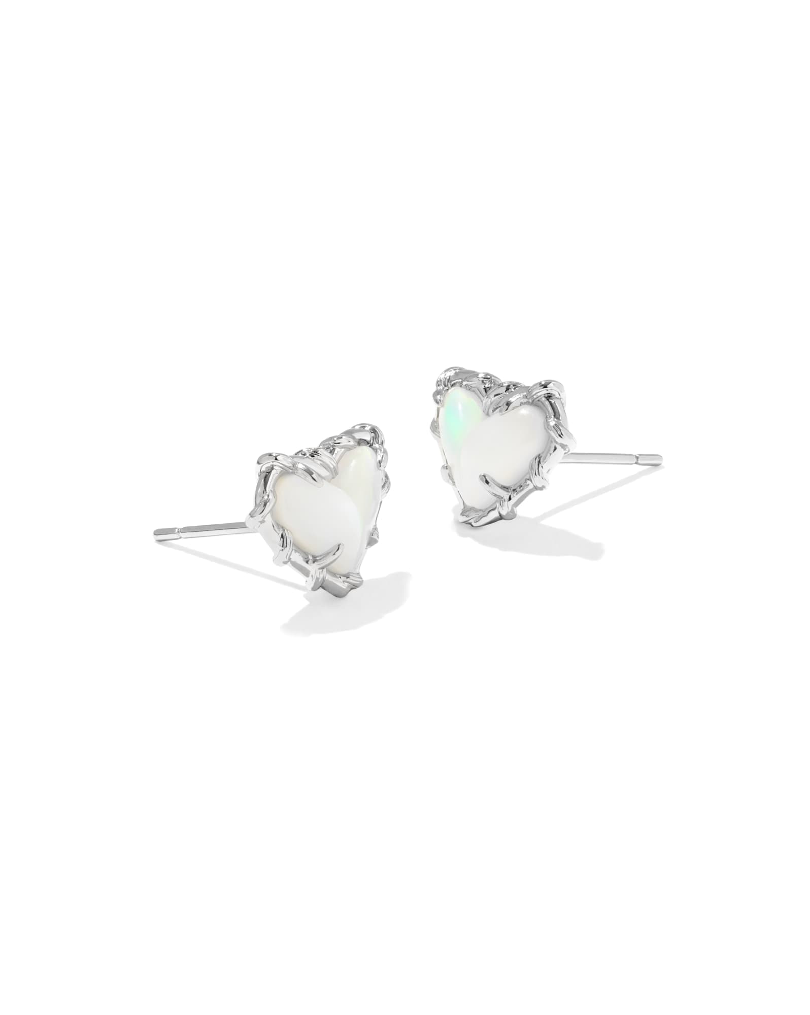 Dolly Parton x Kendra Scott Patchwork Ari Heart Silver Stud