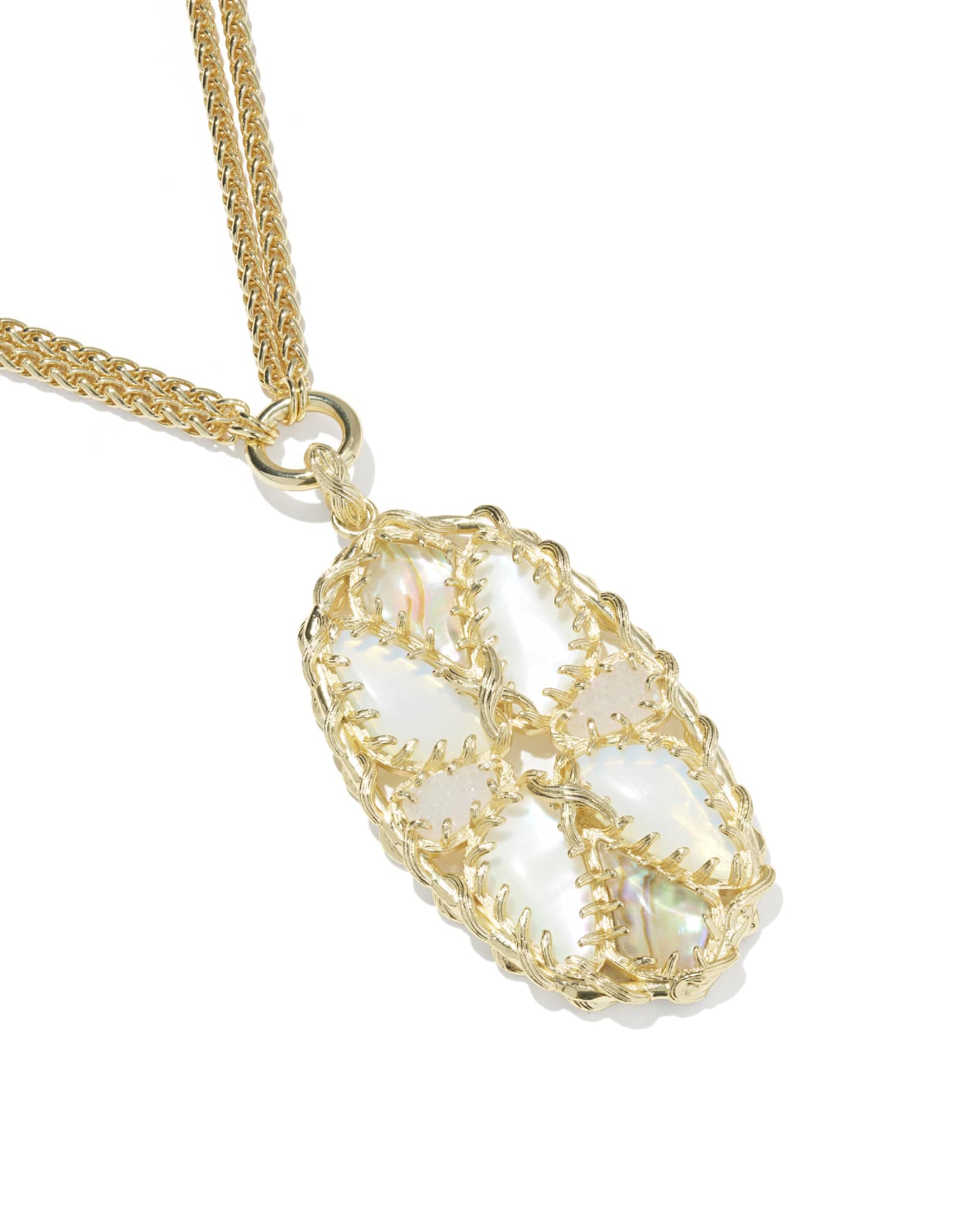 Dolly Parton x Kendra Scott Patchwork Gold Long Pendant Necklace