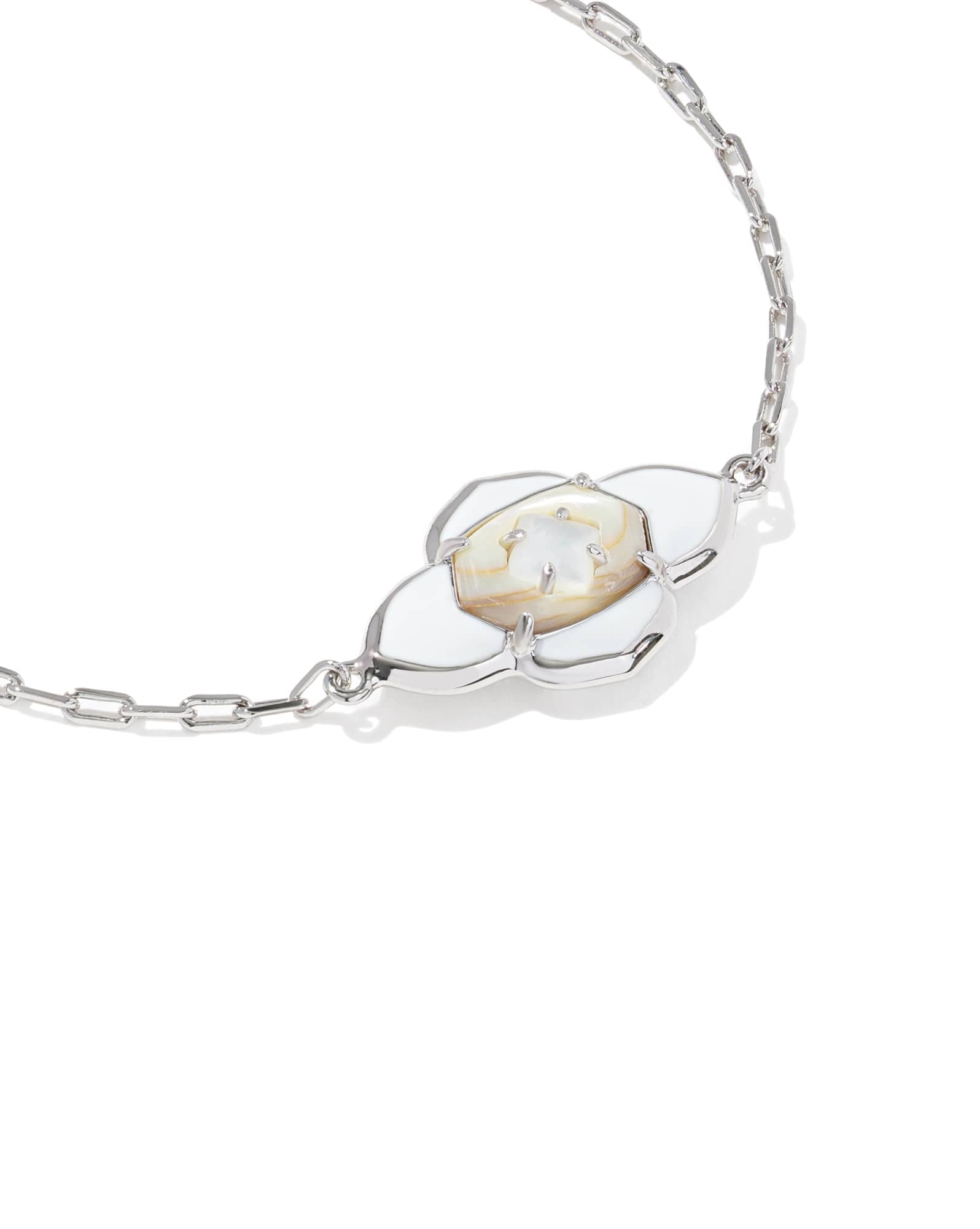 Abbie Medallion Silver Delicate Chain Bracelet