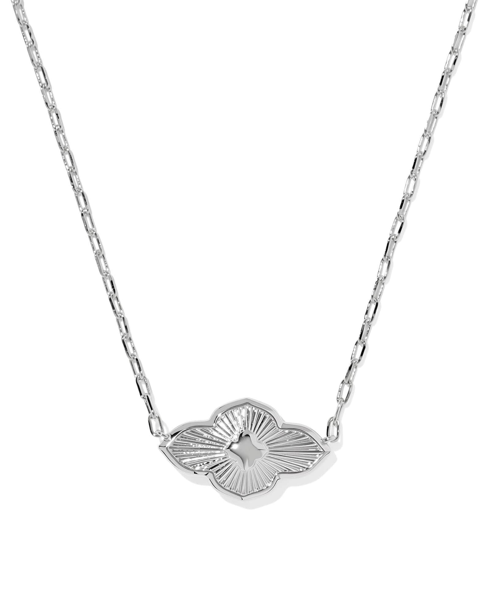 Abbie Medallion Silver Short Pendant Necklace