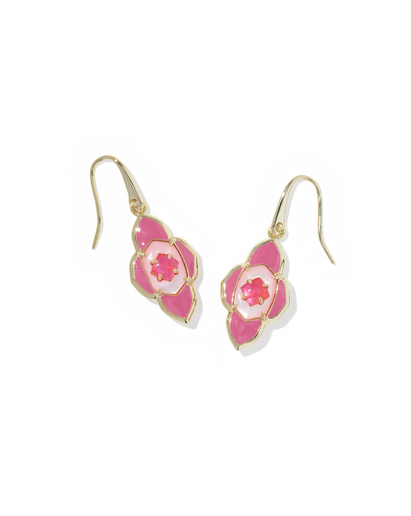 Abbie Medallion Gold Small Drop Earrings