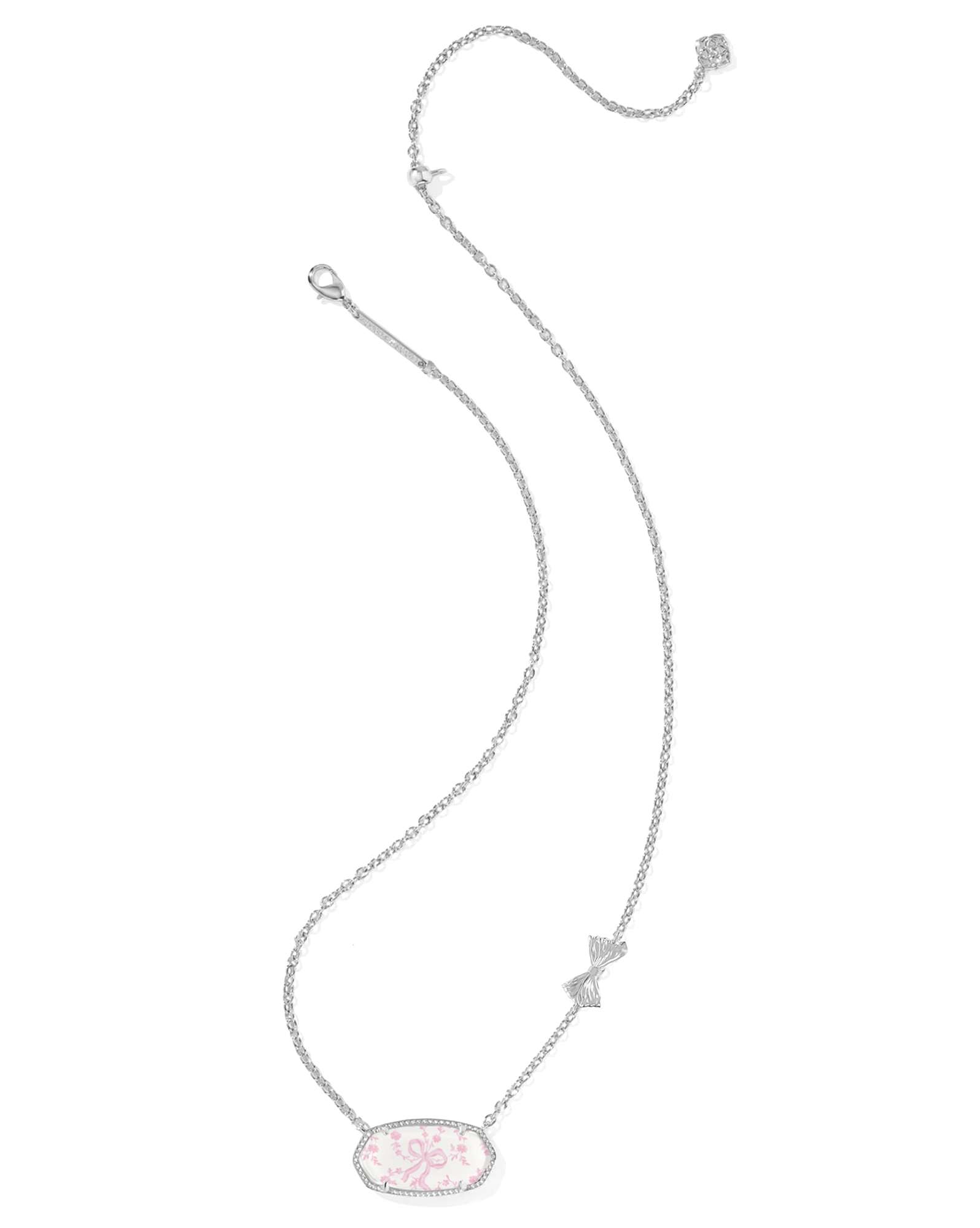 Kendra Scott x LoveShackFancy Bow Silver Elisa Necklace
