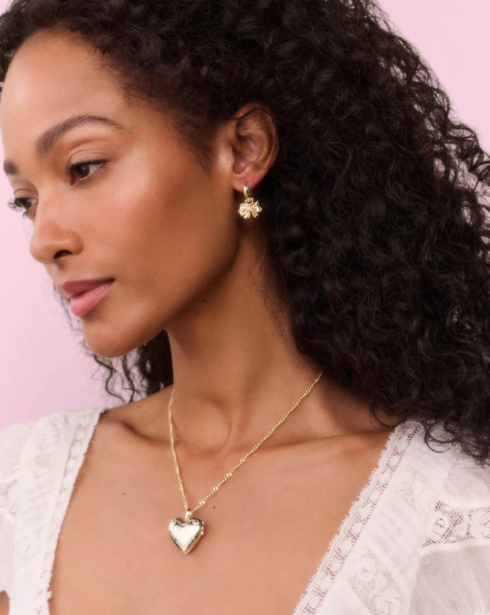 Kendra Scott x LoveShackFancy Heart Gold Locket Necklace