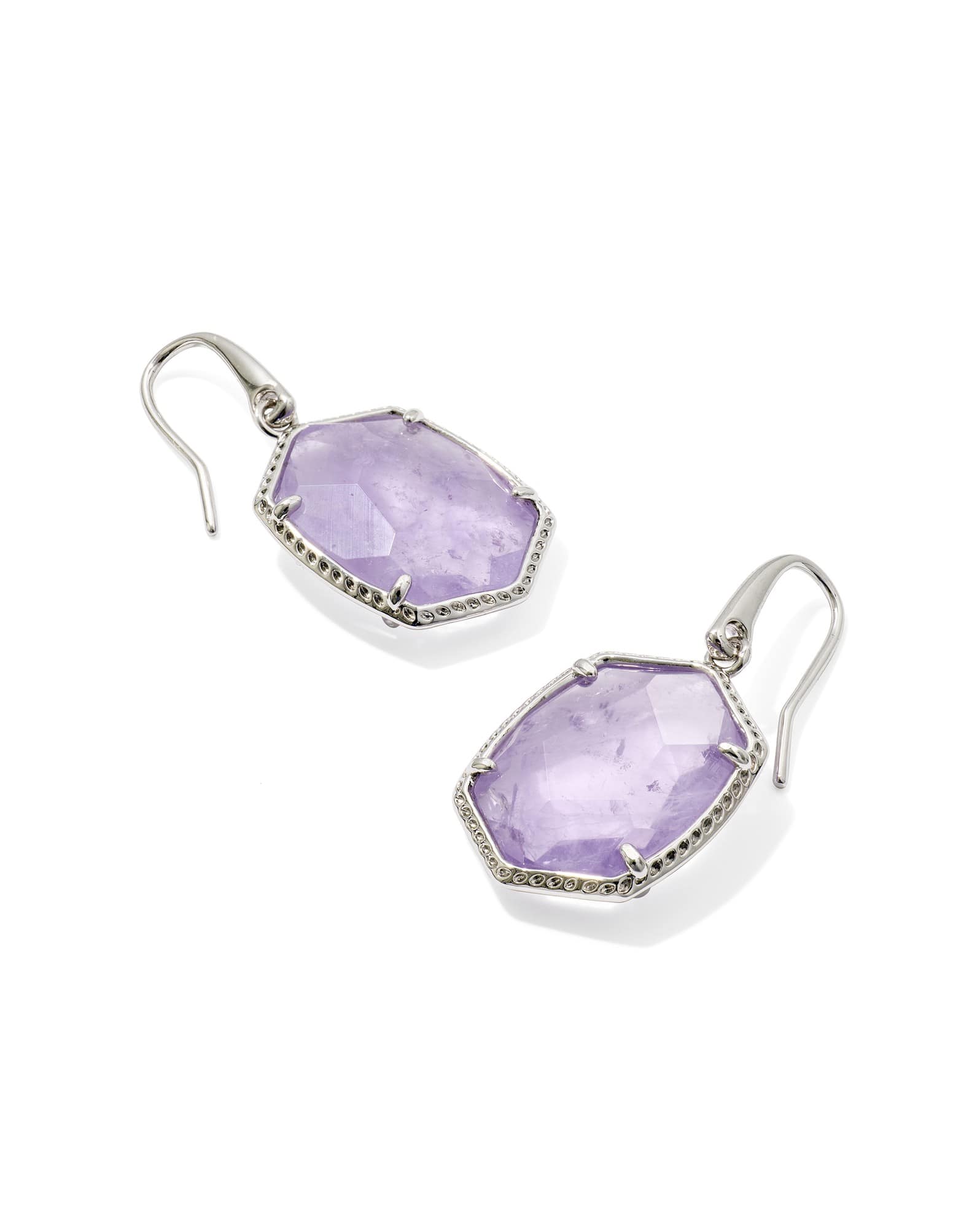 Daphne Silver Frame Drop Earrings