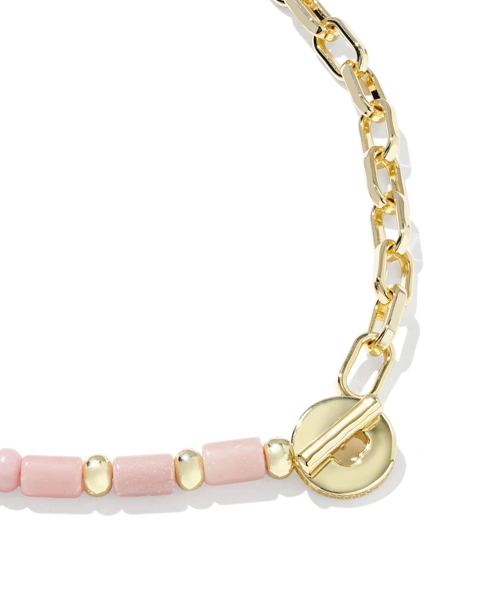 Lindsey Gold Beaded Half Chain Necklace