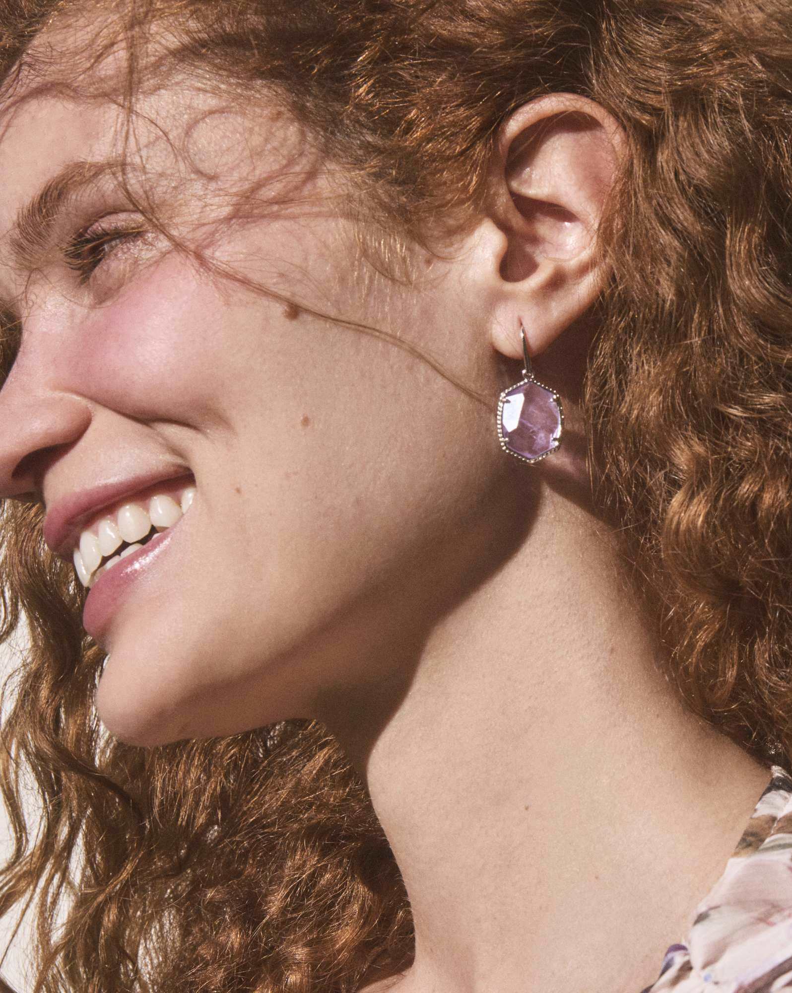 Daphne Silver Frame Drop Earrings