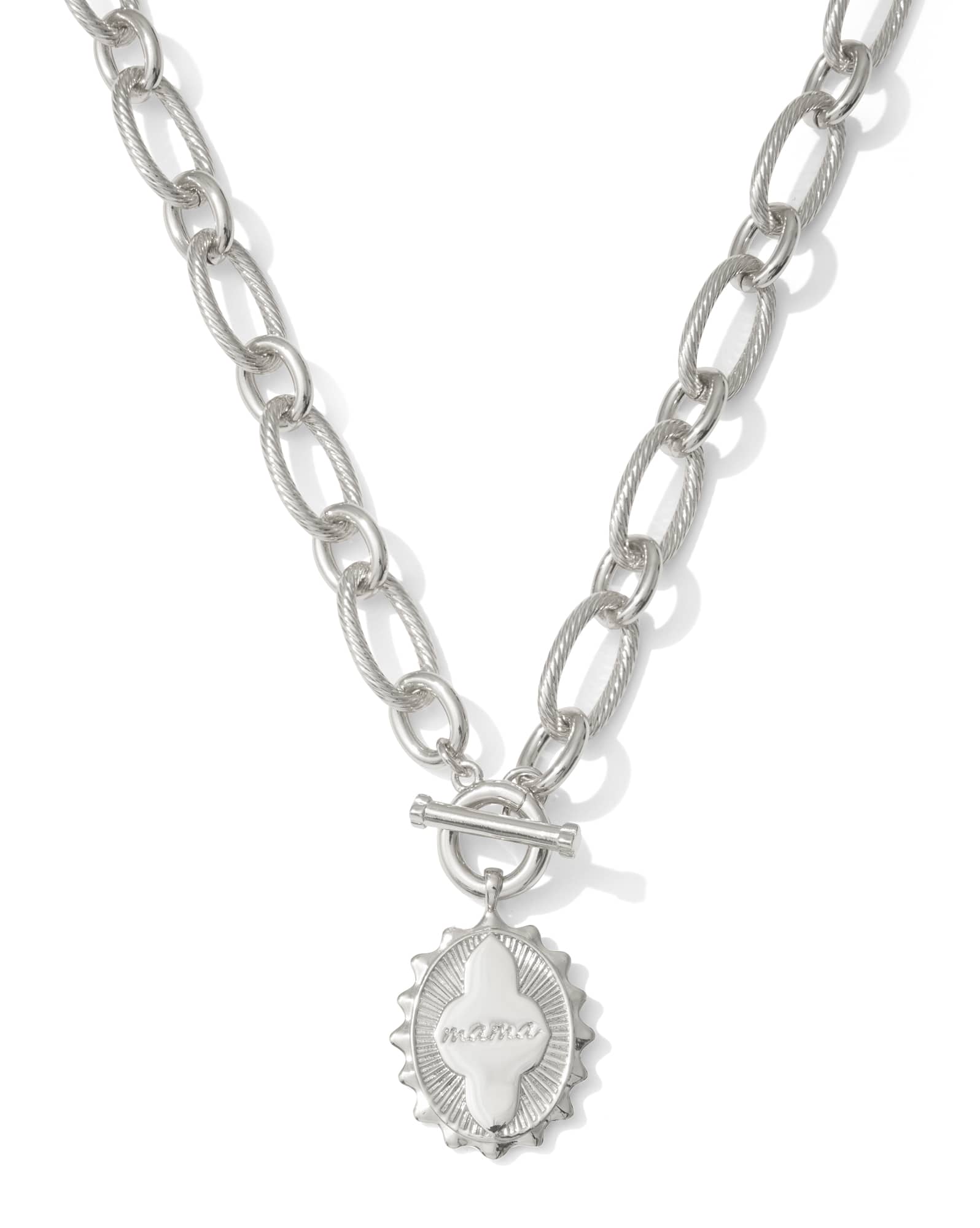 Mama Silver Link and Chain Necklace