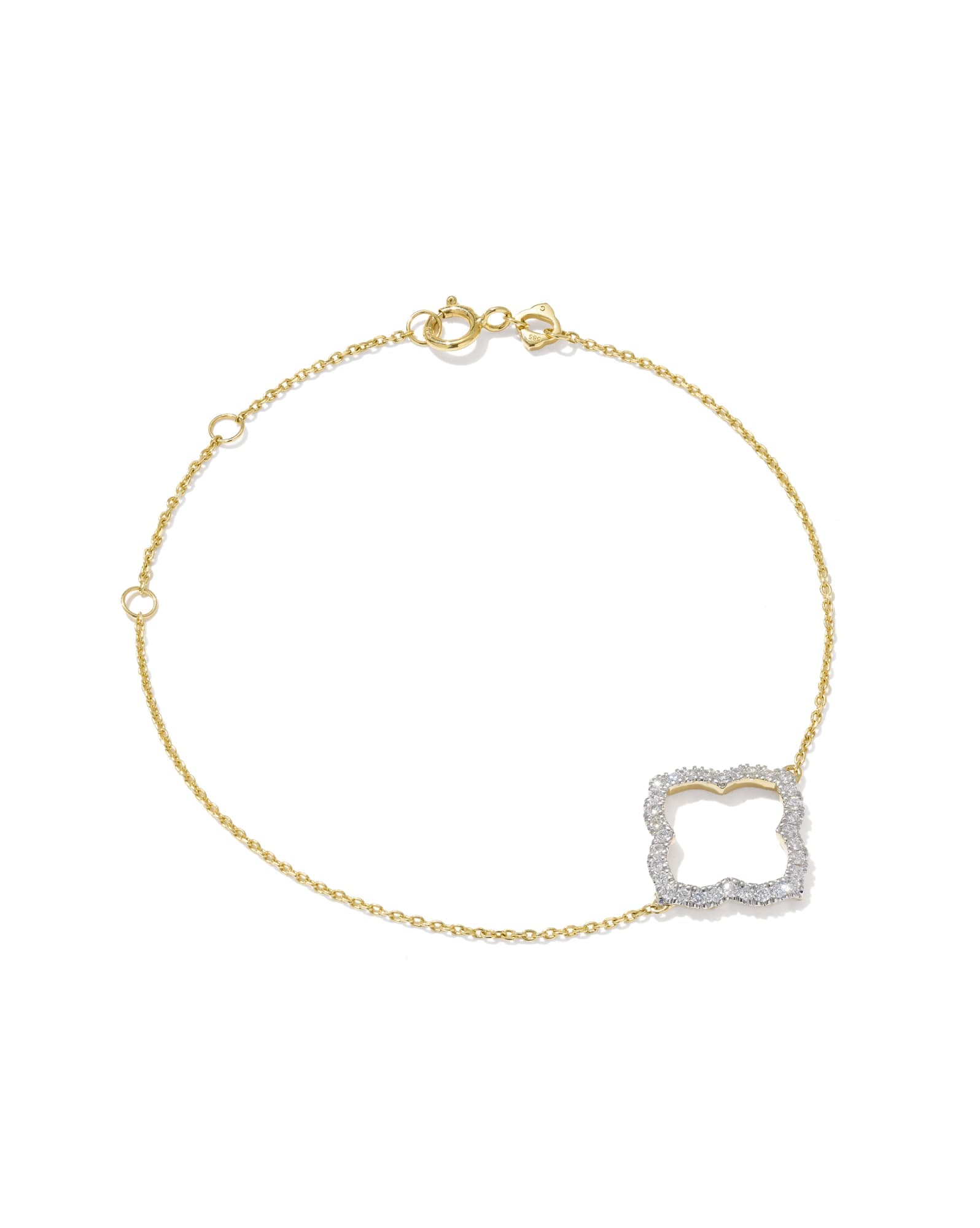 0.25 ct Lab Grown Diamond Dira 14k Yellow Gold Open Frame Delicate Chain Bracelet