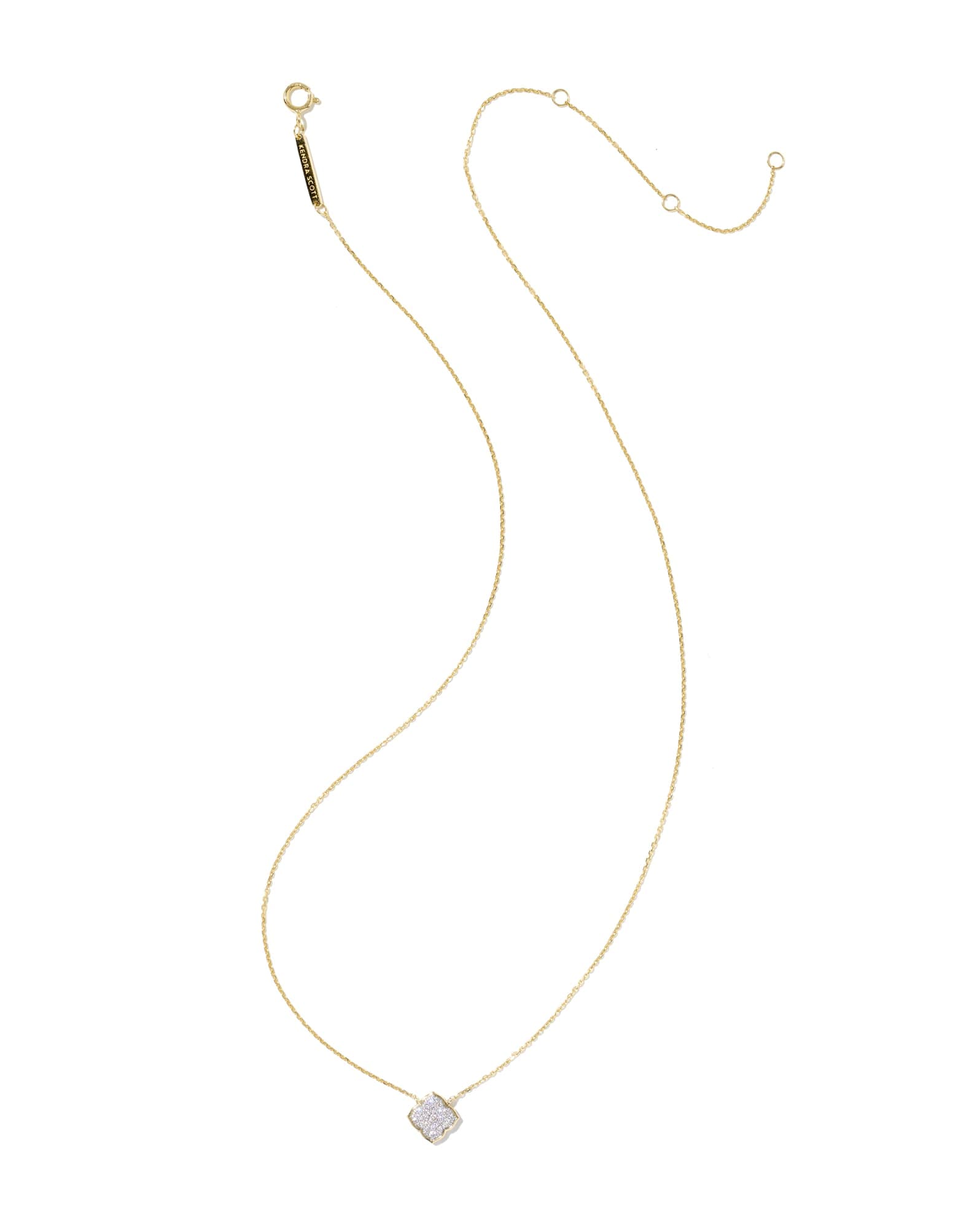 0.12 ct Pave Dira 14k Yellow Gold Short Pendant Necklace