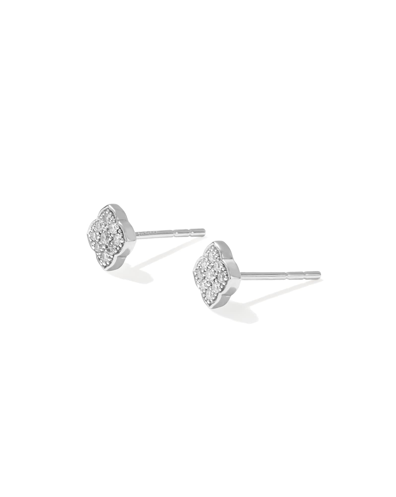 0.10 ct Pave Dira 14k White Gold Stud Earrings