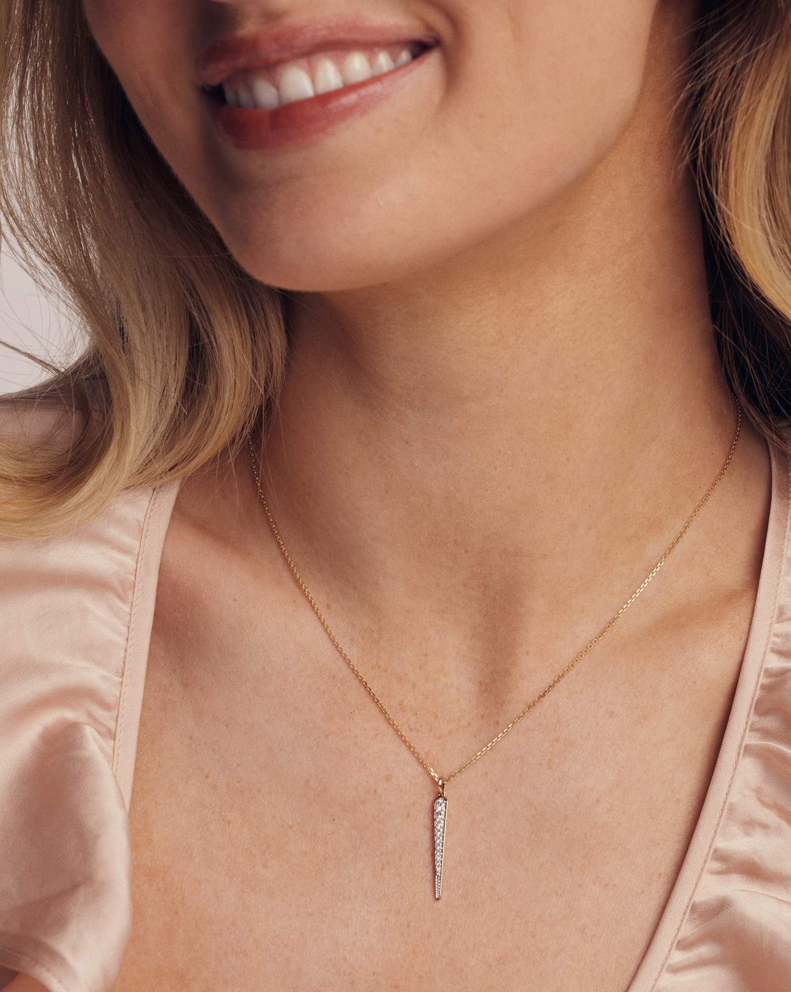 0.23 ct Lab Grown Diamond Adia 14k Yellow Gold Short Pendant Necklace