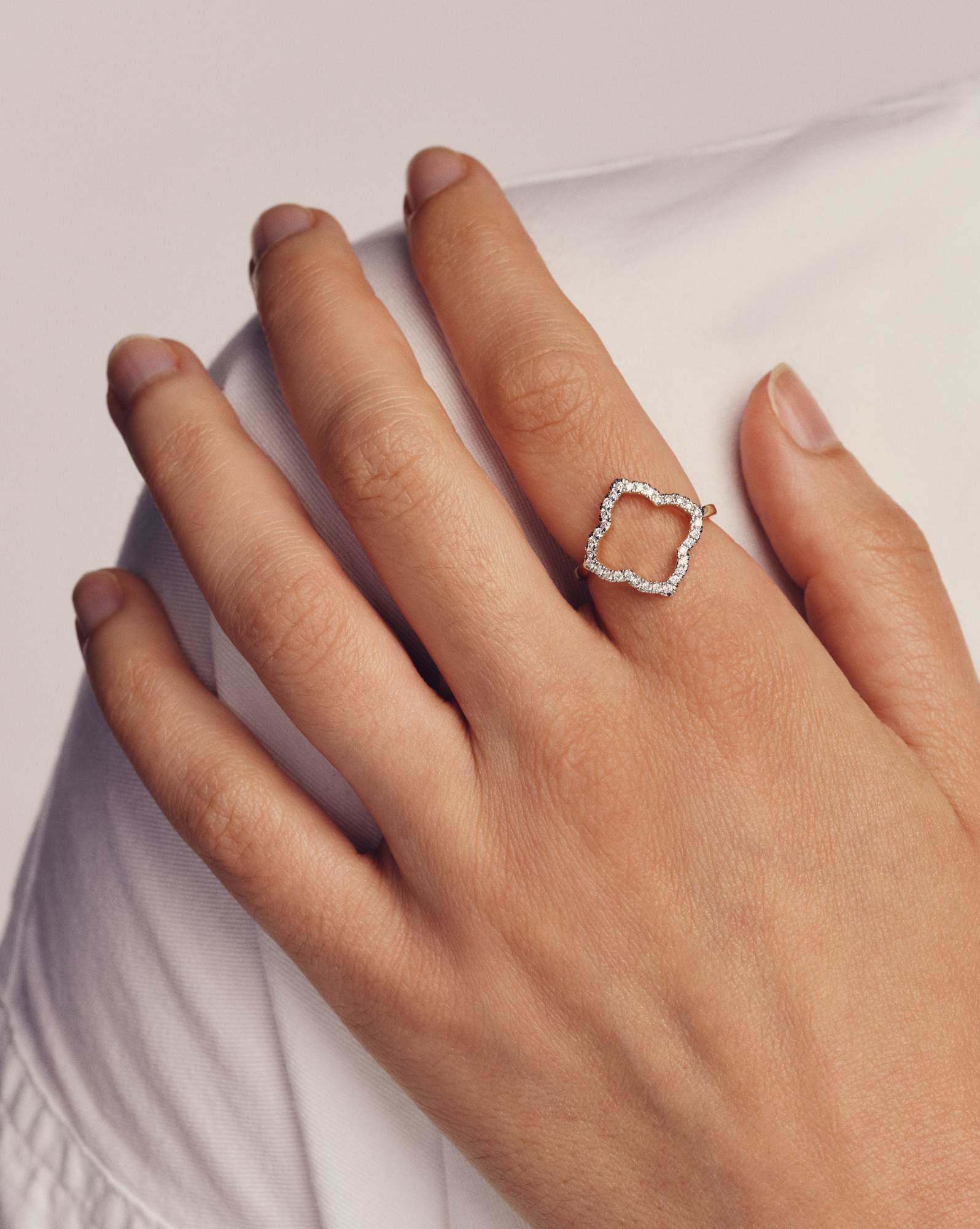 0.25 ct Lab Grown Diamond Dira 14k Yellow Gold Open Frame Band Ring