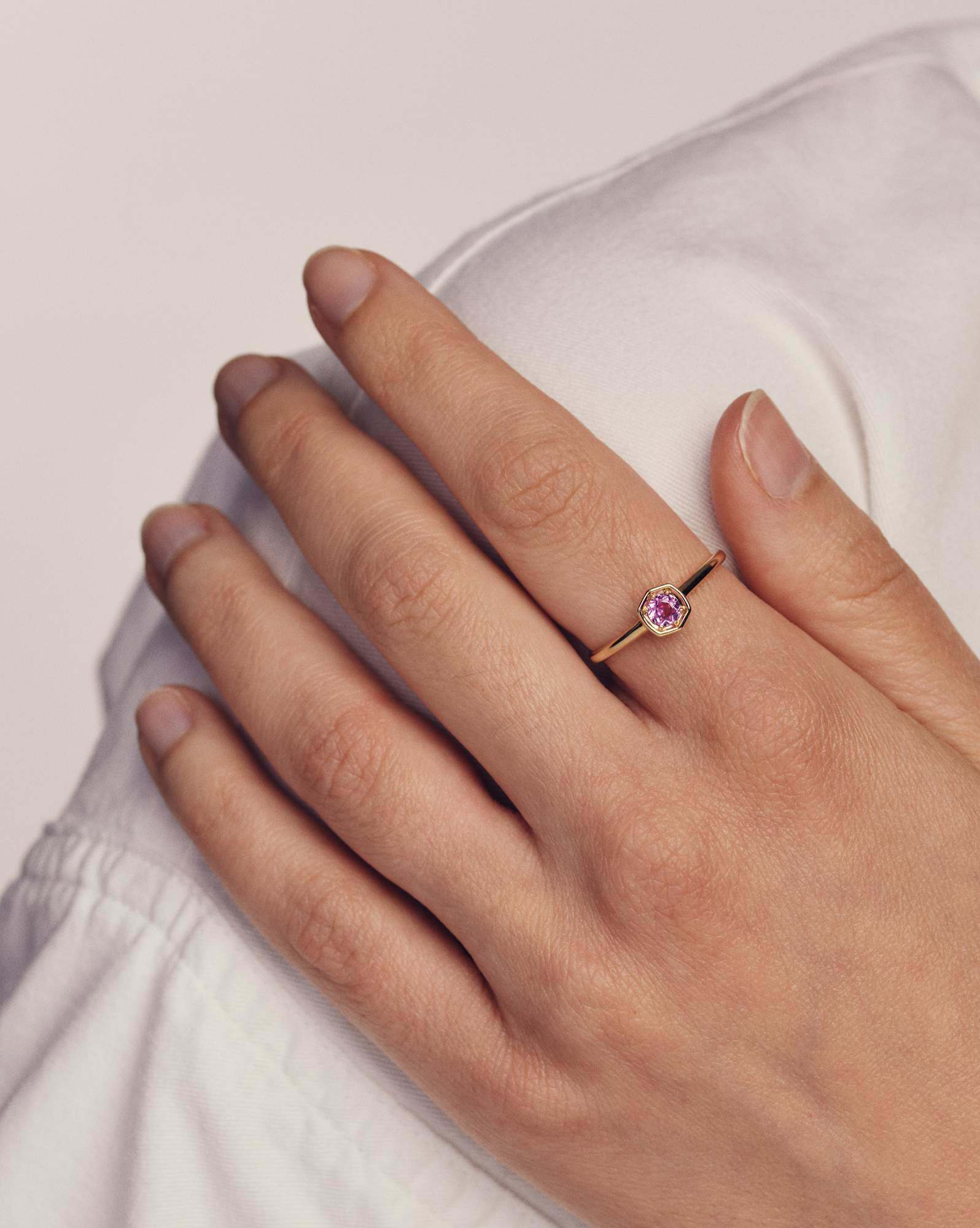 0.36 ct Lab Grown Gemstone Davie 14k Yellow Gold Band Ring