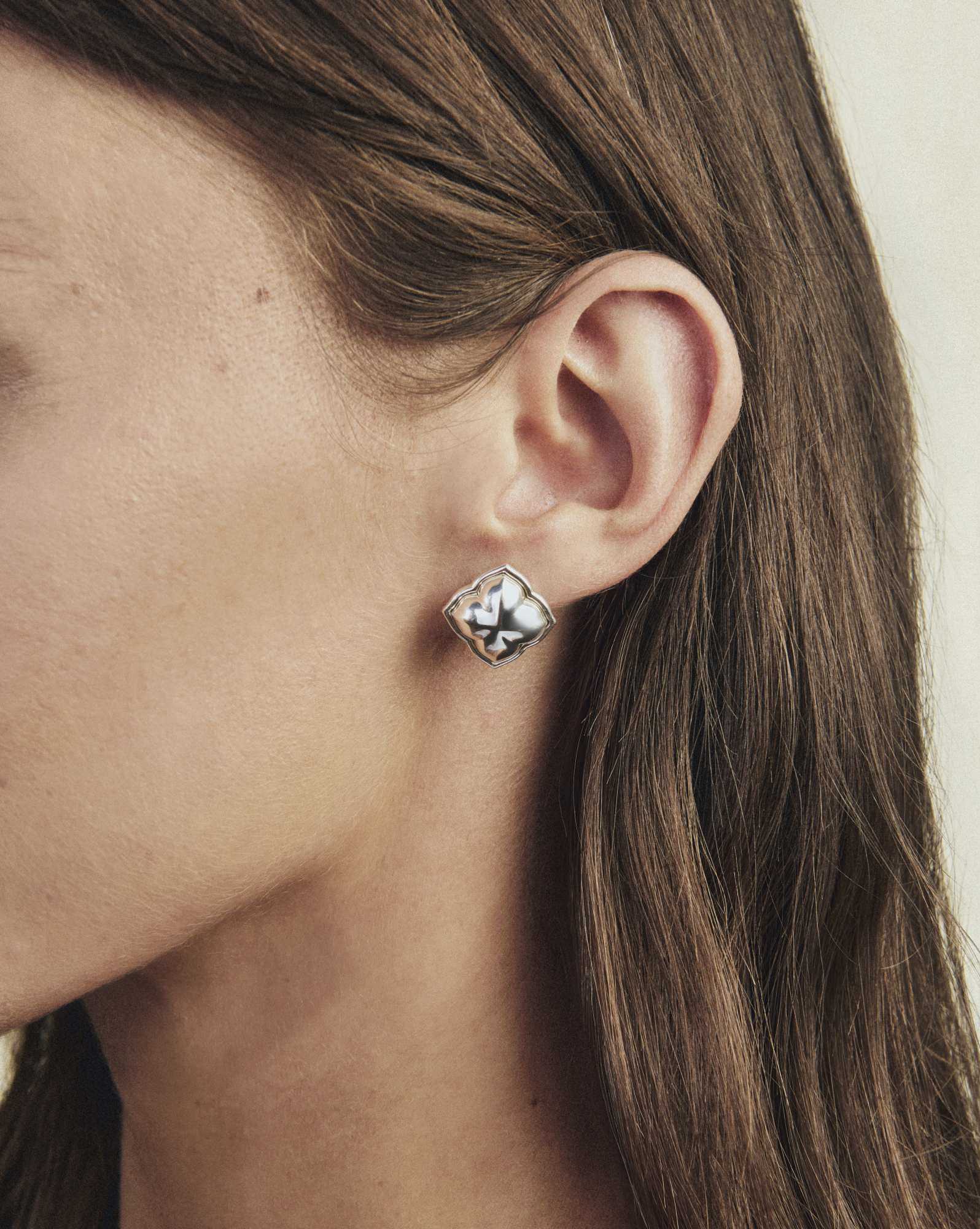 Dira Sterling Silver Metal Stud Earrings