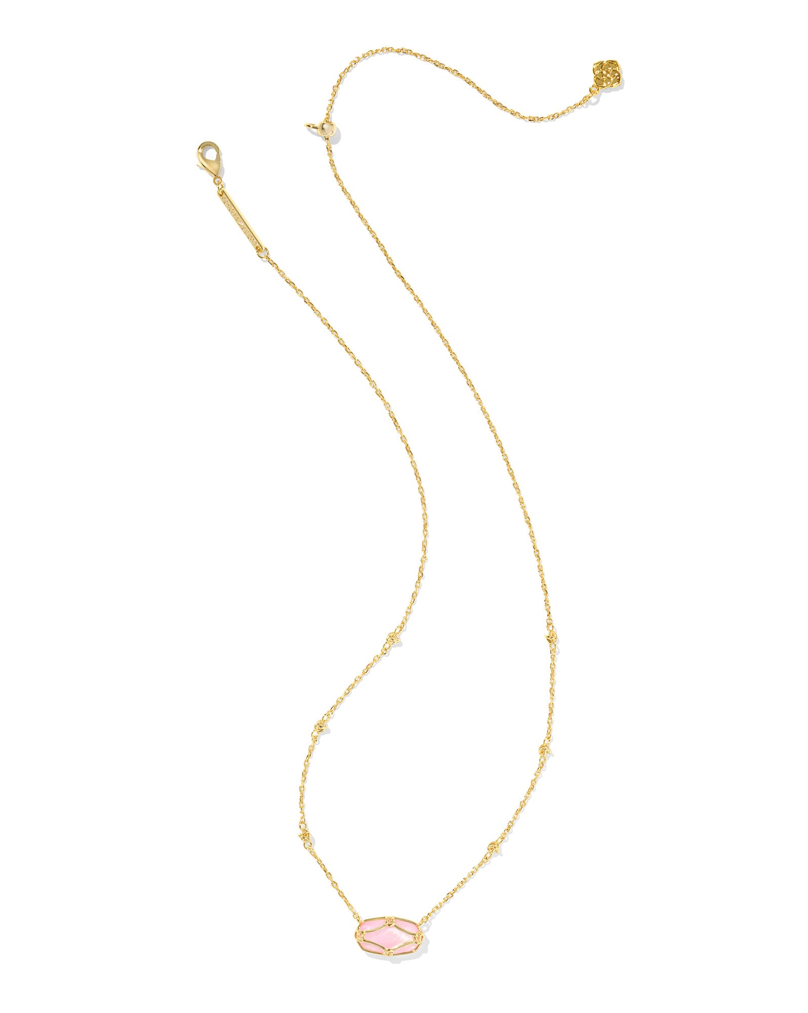 Elisa Lattice Frame Gold Short Pendant Necklace