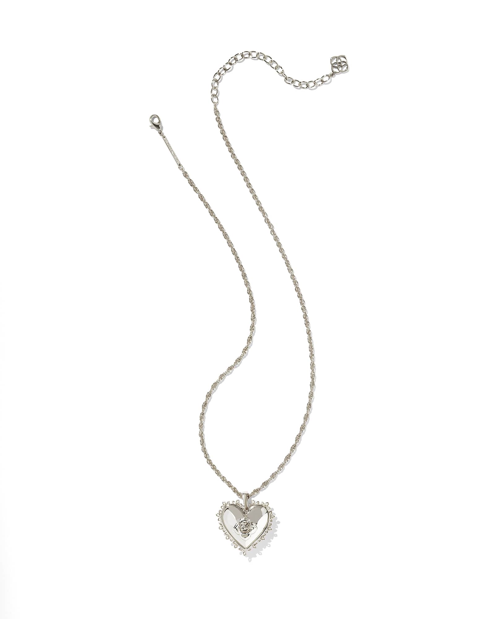 Mallory Rose Silver Locket Short Pendant Necklace