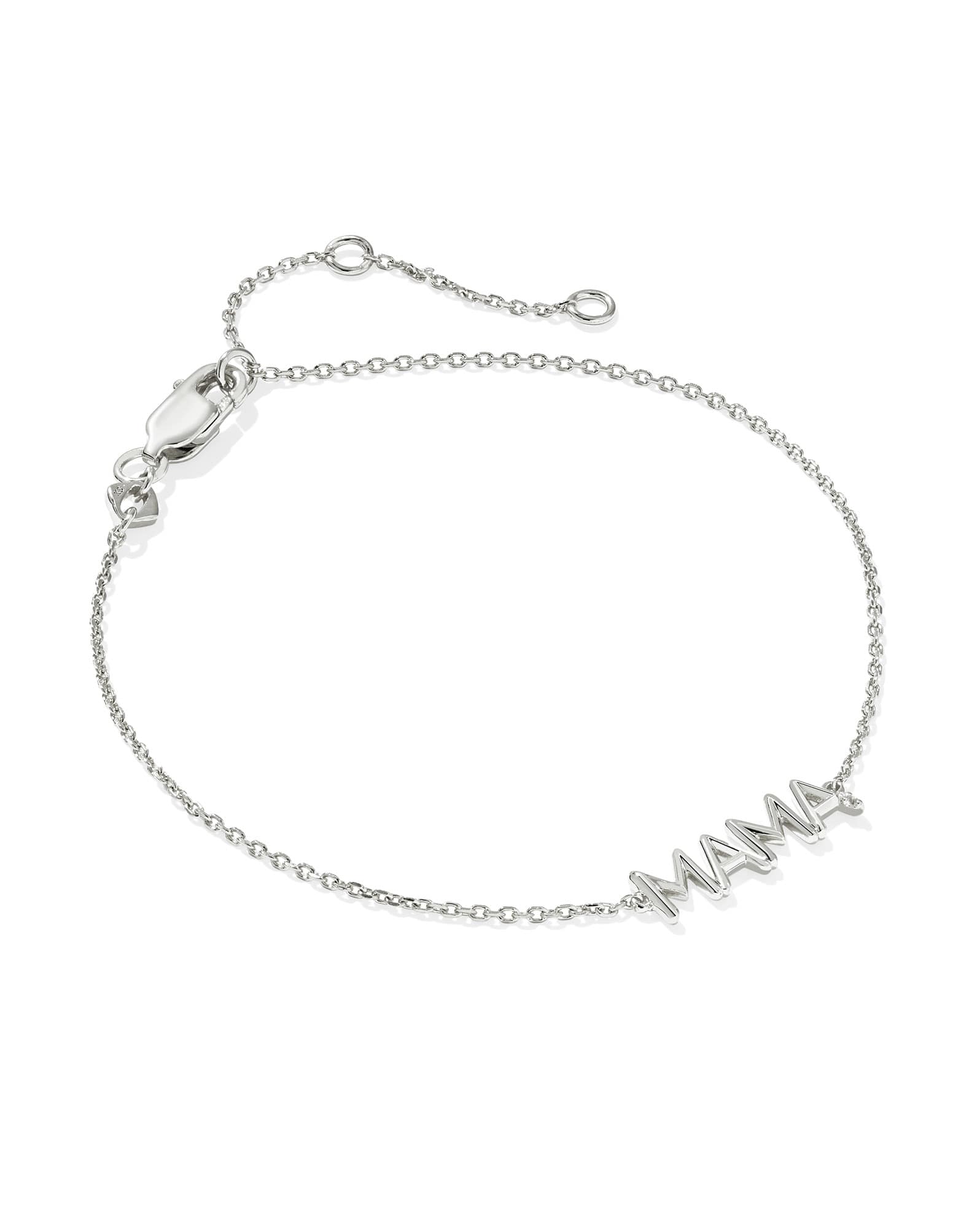 Mama Sparkle Sterling Silver Delicate Chain Bracelet