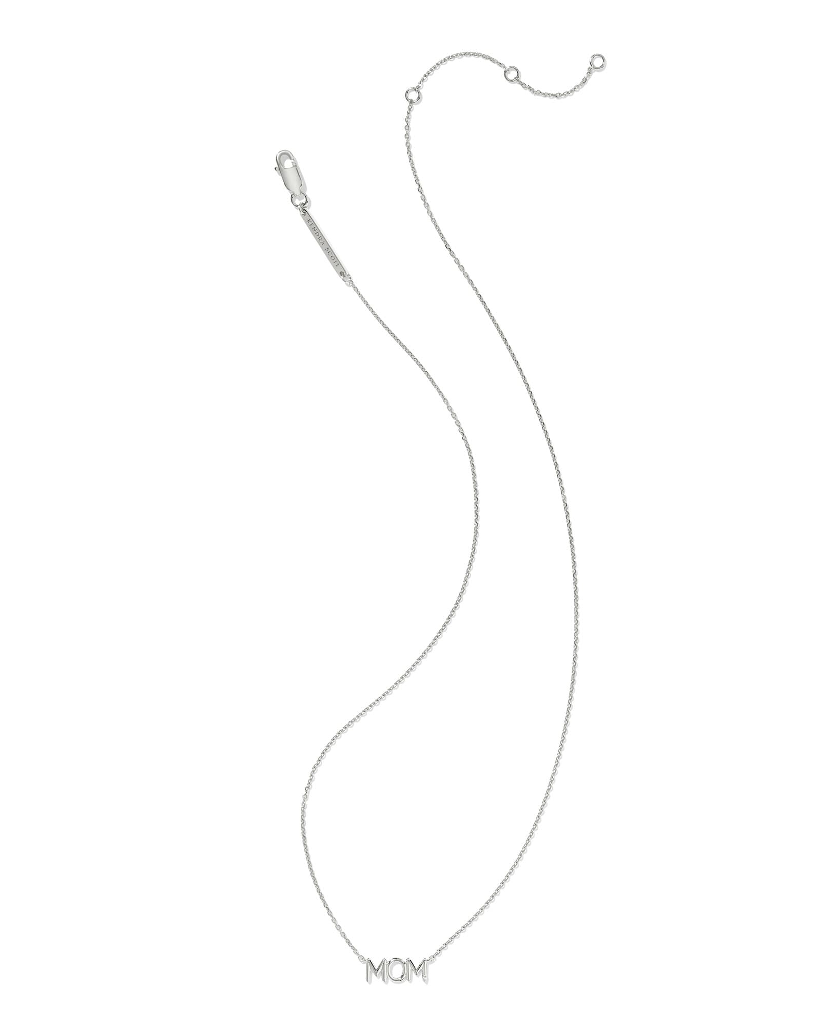 Mom Sparkle Sterling Silver Short Pendant Necklace