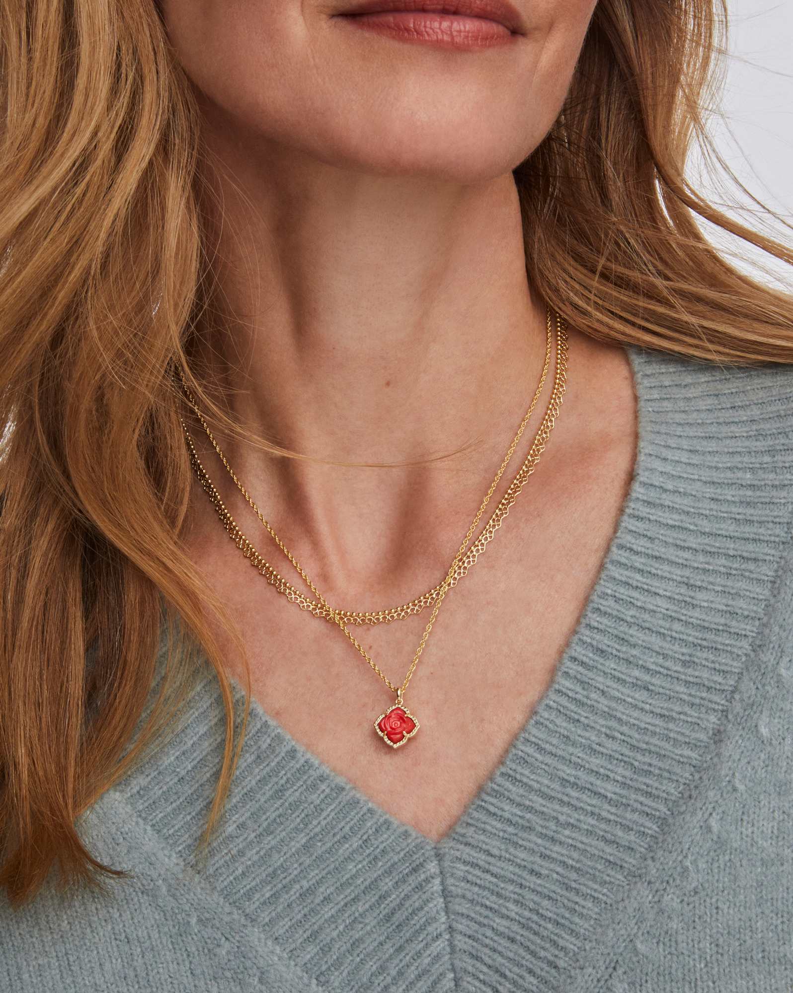 Mallory Rose Gold Multi Strand Necklace