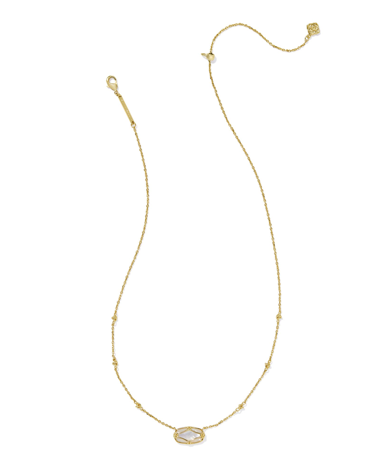 Elisa Lattice Frame Gold Short Pendant Necklace