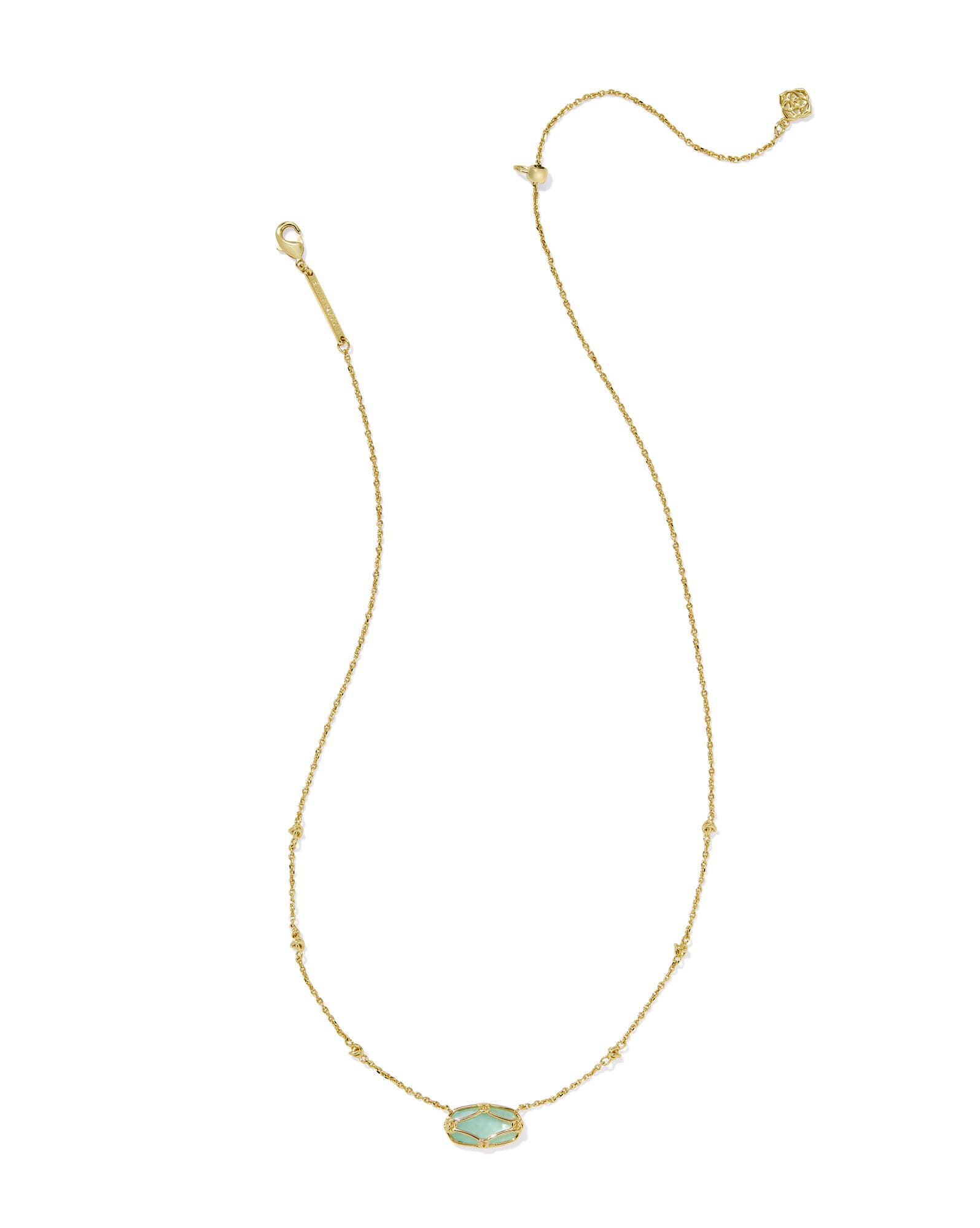 Elisa Lattice Frame Gold Short Pendant Necklace