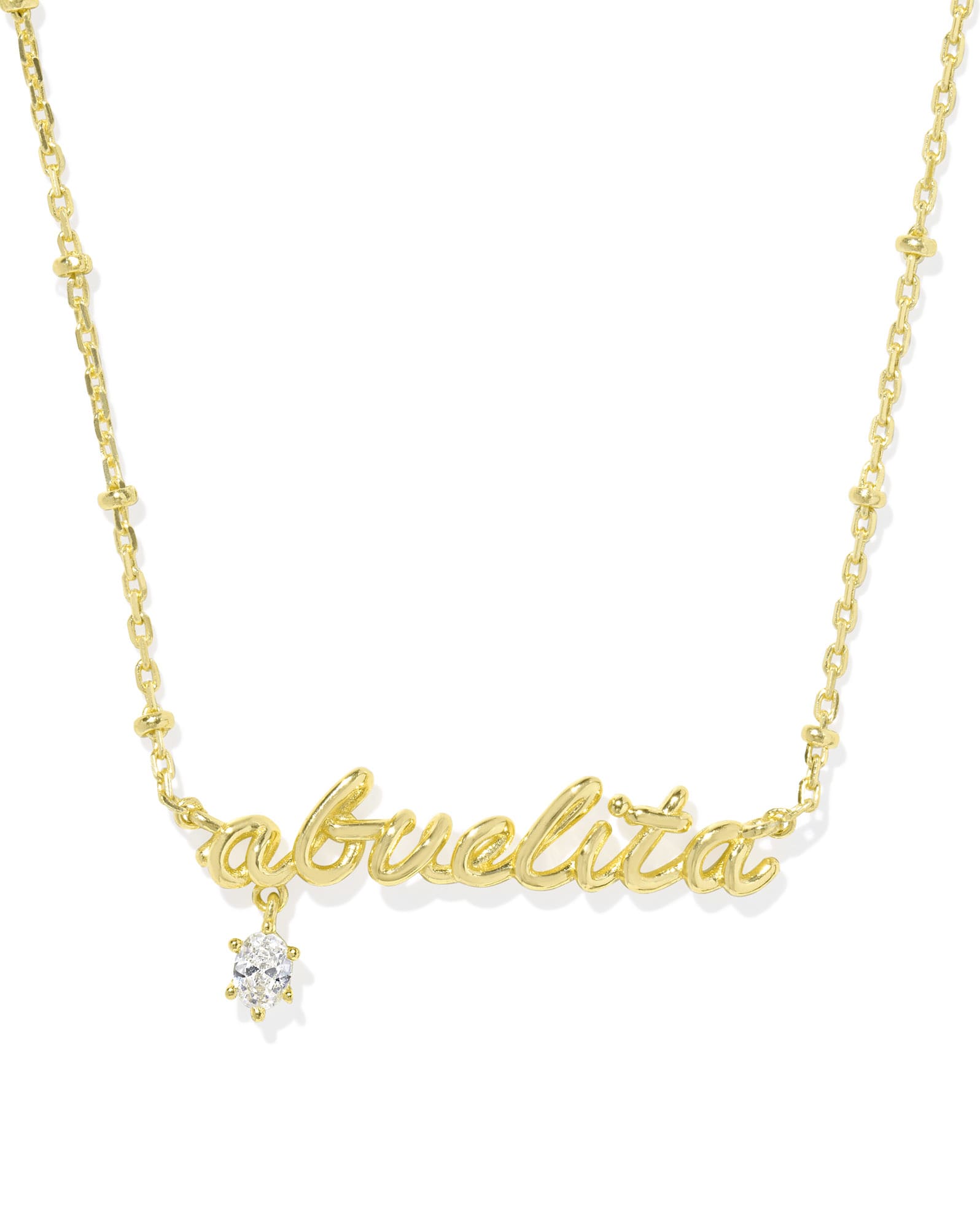 Abuelita Gold Crystal Short Pendant Necklace