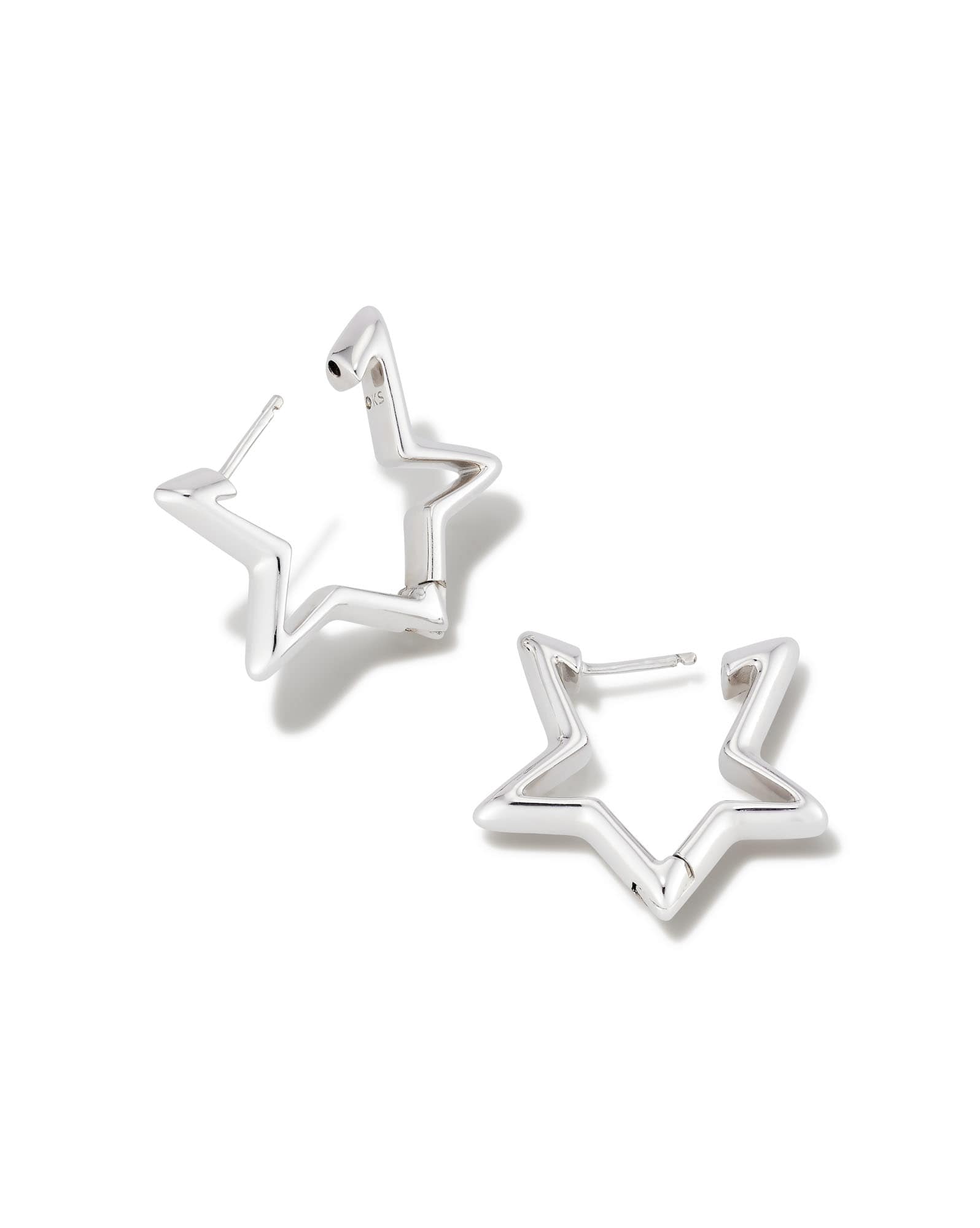 Star Huggie Earrings in Silver