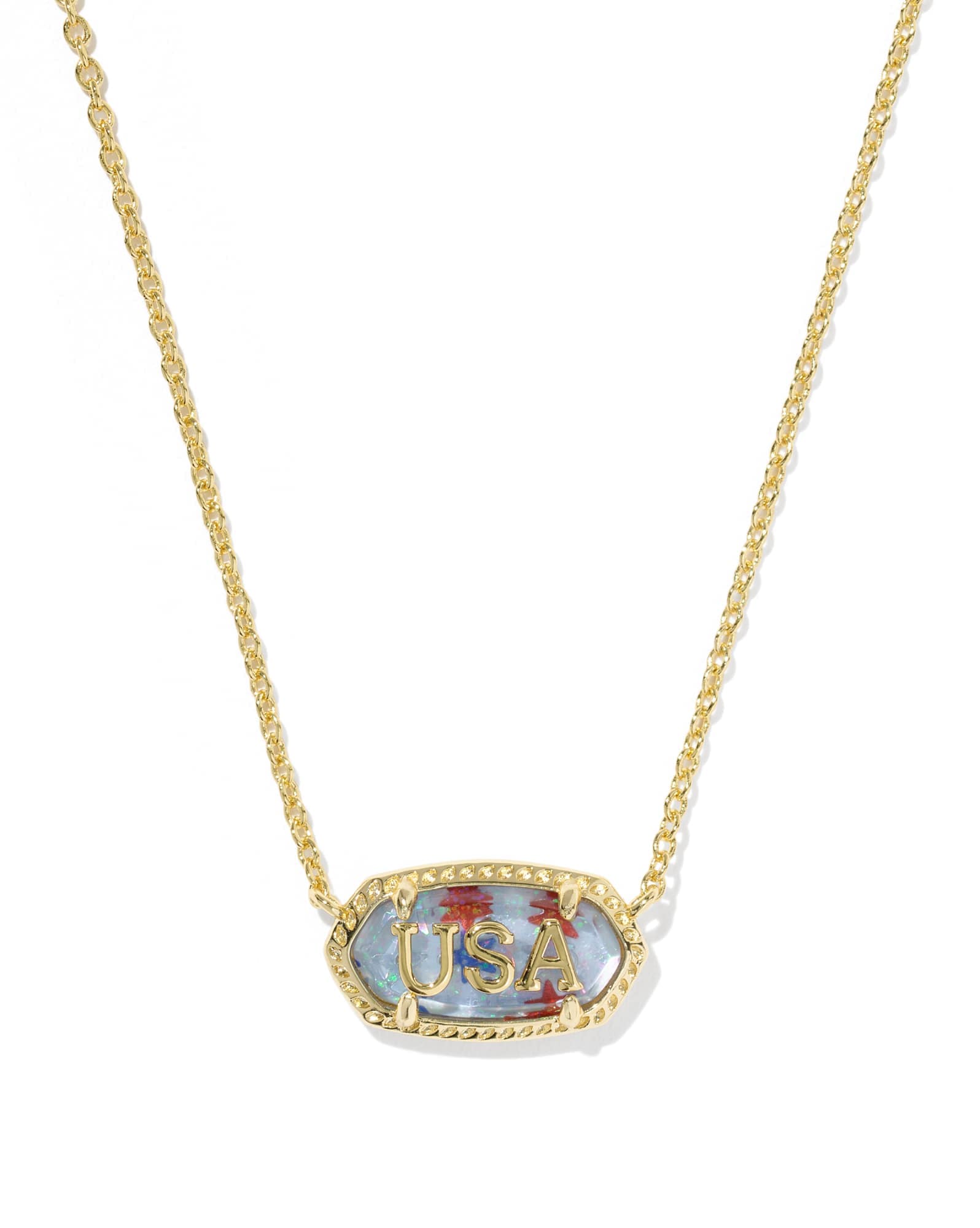 Elisa USA Gold Short Pendant Necklace