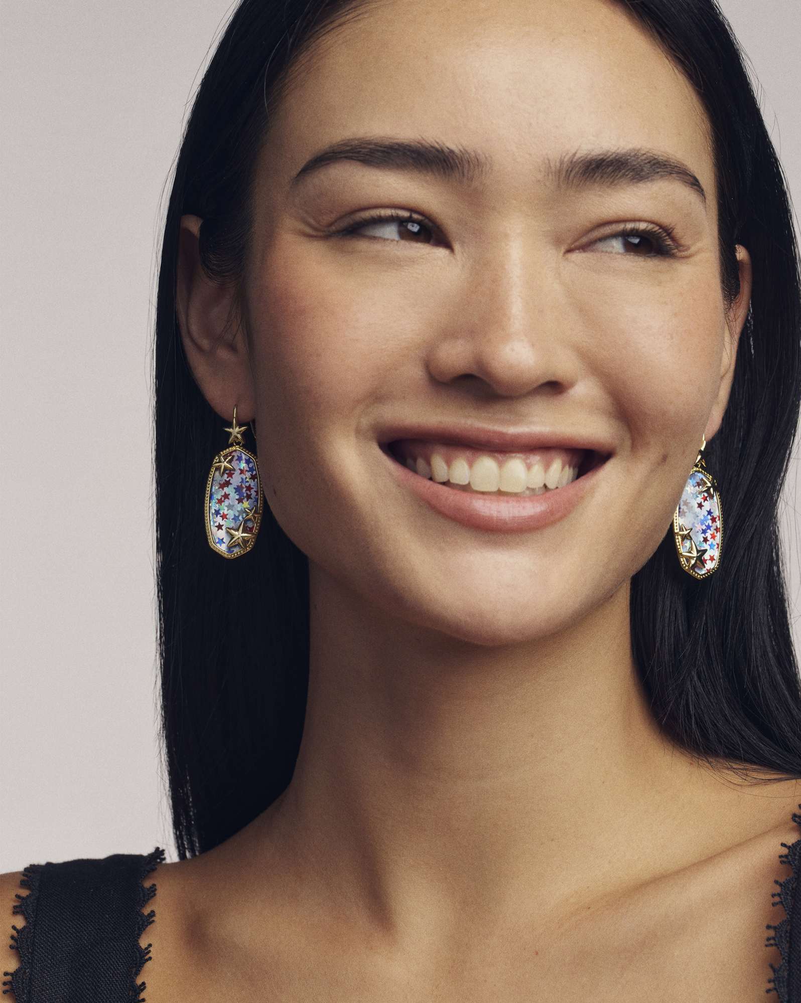 Elle Multi Star Gold Drop Earrings