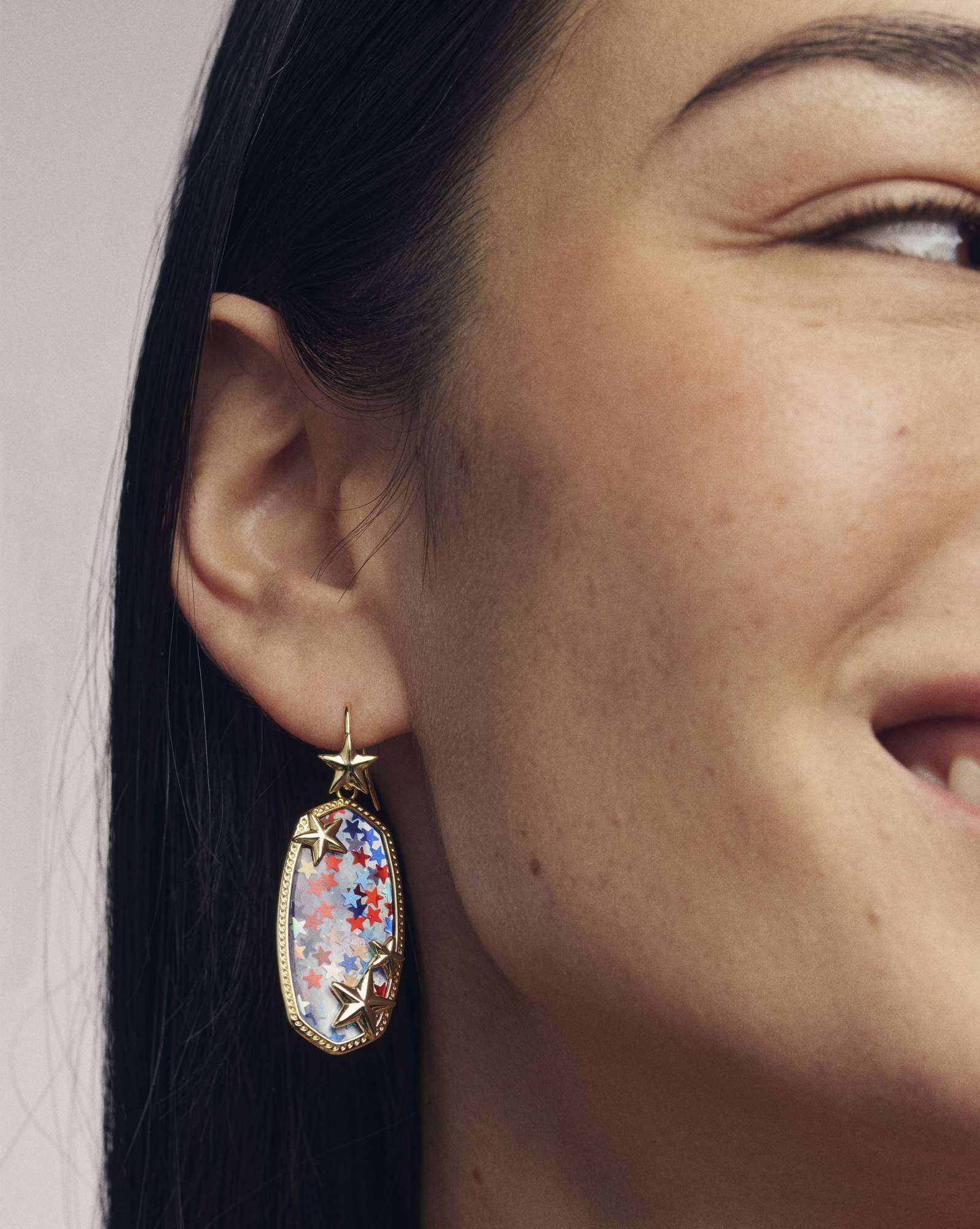 Elle Multi Star Gold Drop Earrings