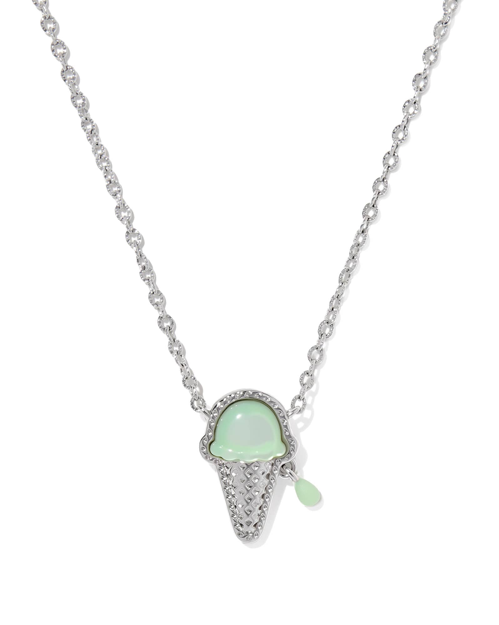 Ice Cream Silver Short Pendant Necklace
