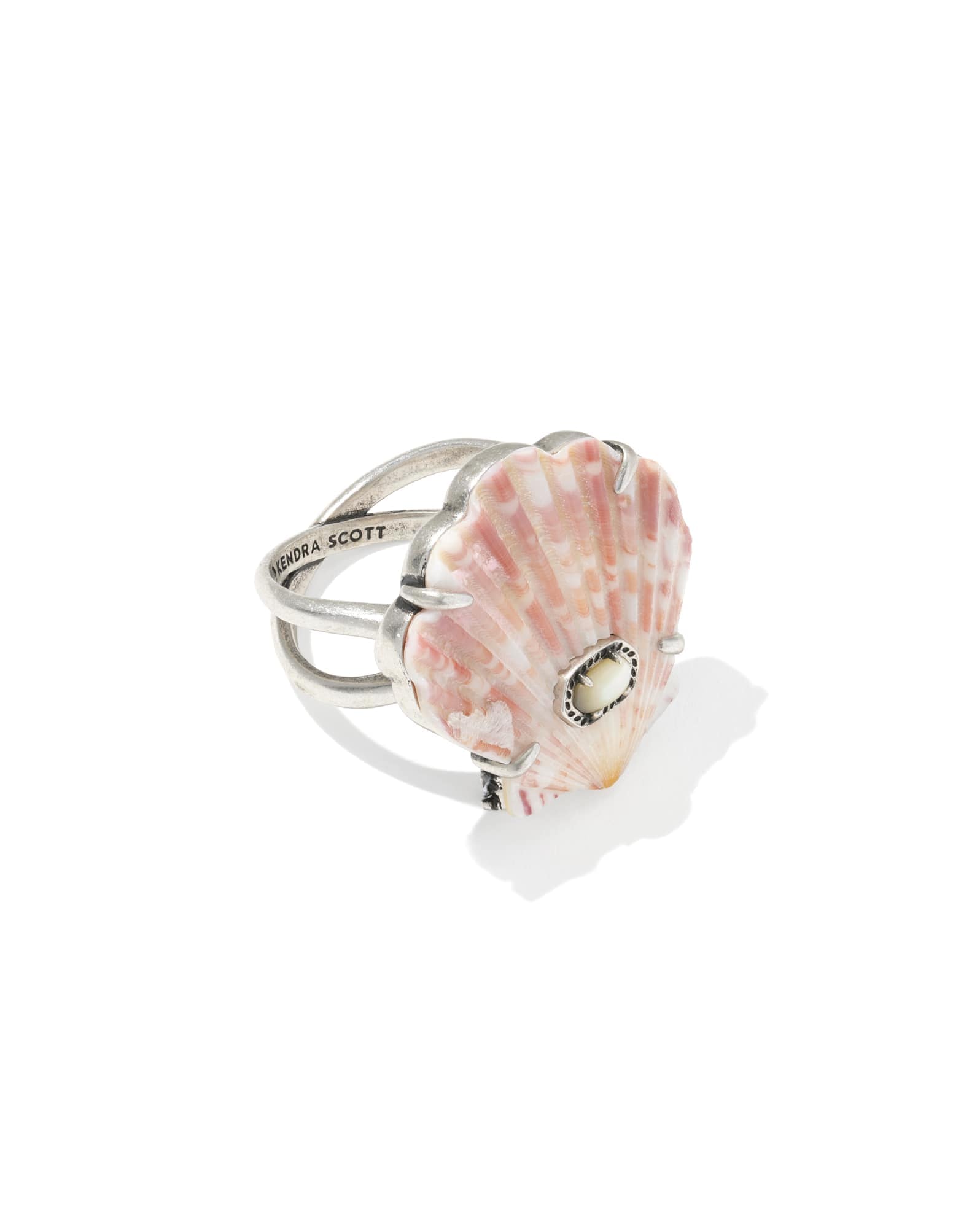 Lucia Shell Vintage Silver Cocktail Ring