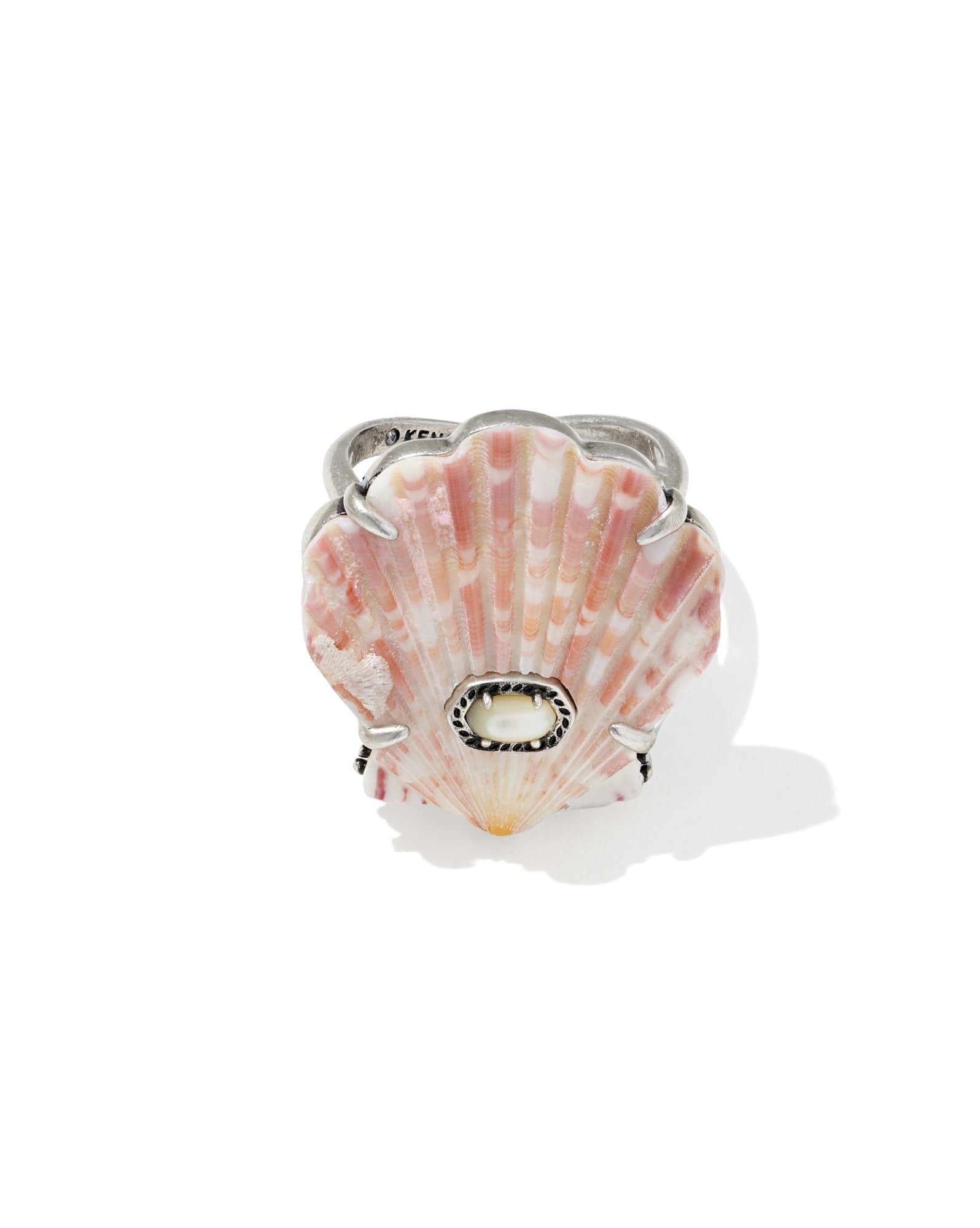 Lucia Shell Vintage Silver Cocktail Ring